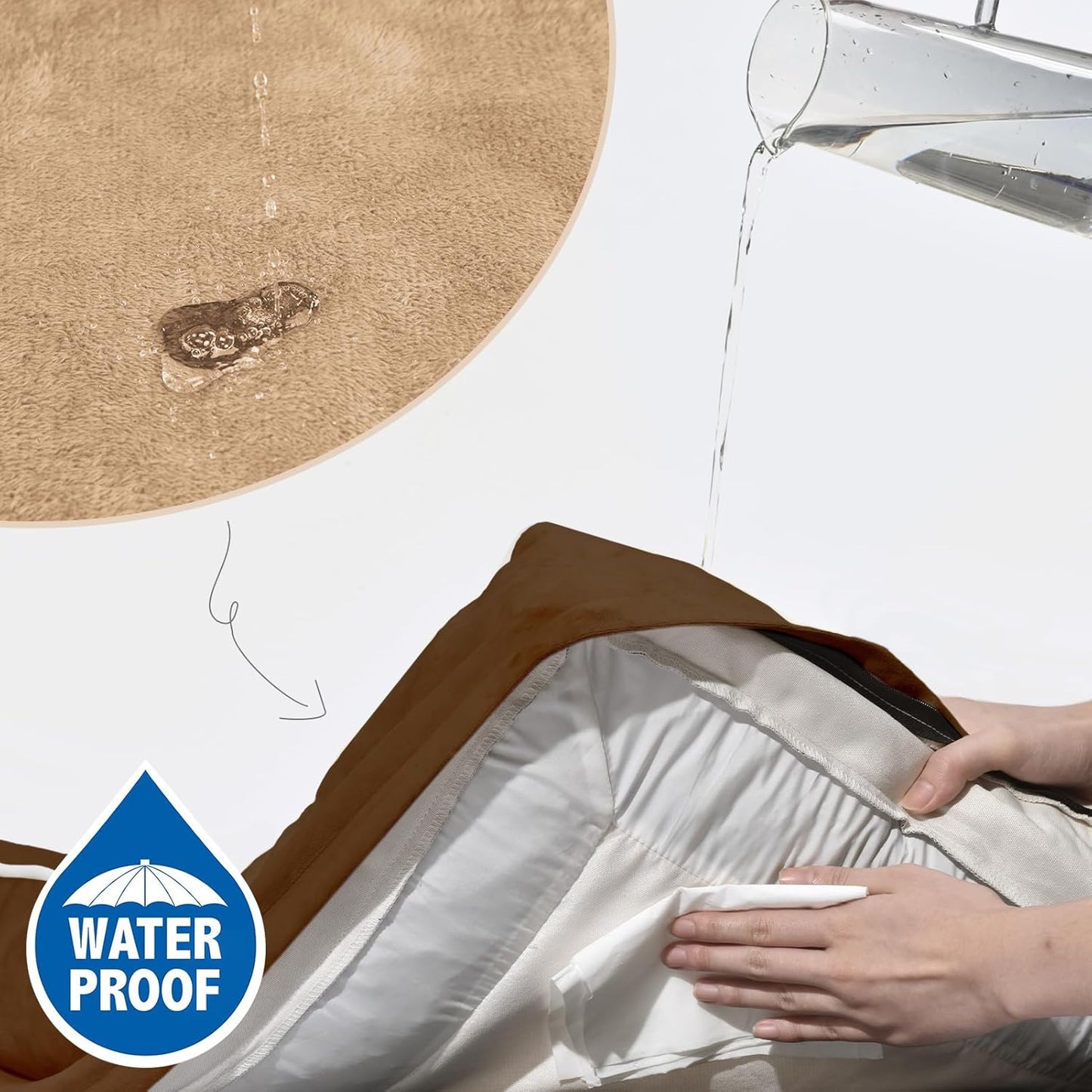 Comfort Expression Dog Beds for Extra Large Dogs, Waterproof Orthopedic Foam XL Dog Beds with Bolster, Washable Dogs Bed Sofa Pet Bed with Removable Cover & Non-Slip Bottom(X-Large,Brown)