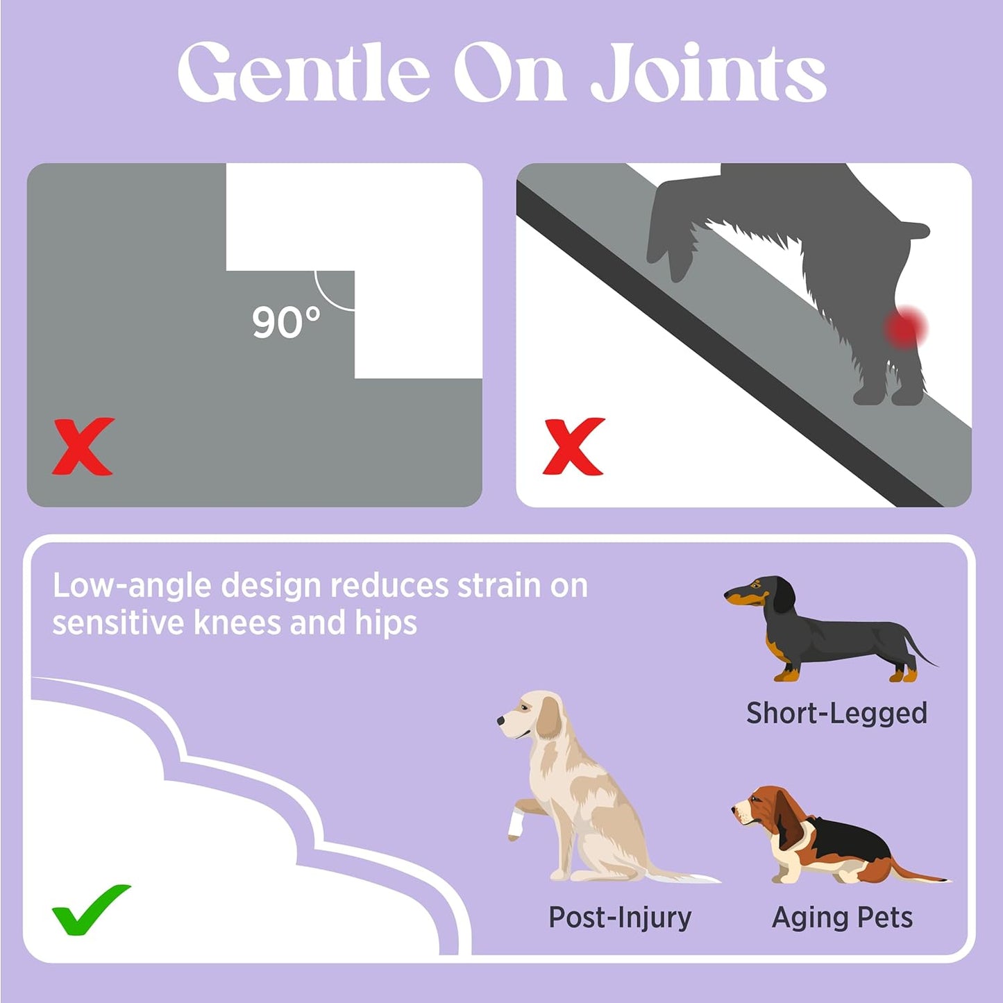 Lesure Dog Stairs for Small Dogs and Cats Pet Steps Ramp for Bed and Couch with CertiPUR-US Certified Foam with Non-Slip Bottom, Beige, 3 Steps