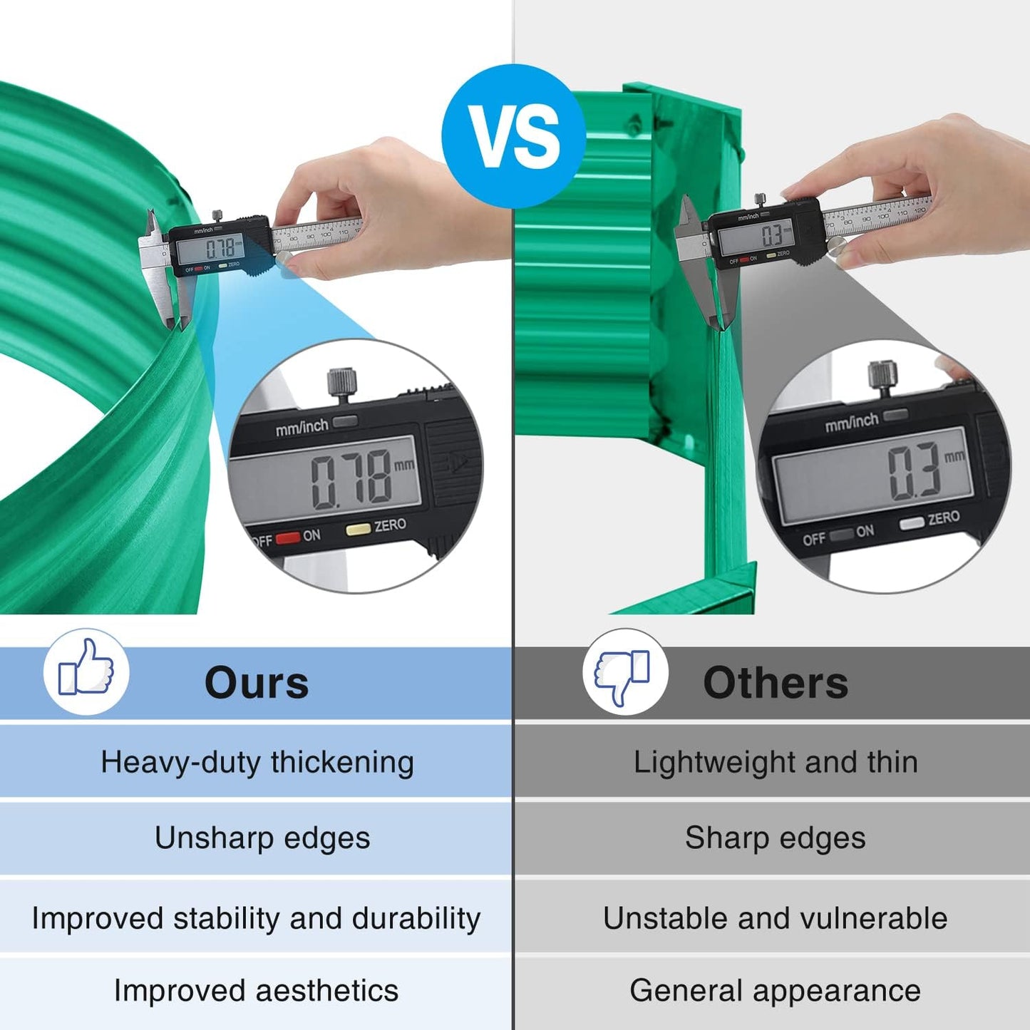 Land Guard Galvanized Raised Garden Bed Kit, Galvanized Planter Raised Garden Boxes Outdoor, Oval Large Metal Raised Garden Beds for Vegetables 4 x 2 x 1ft(1pcs) (Green)…