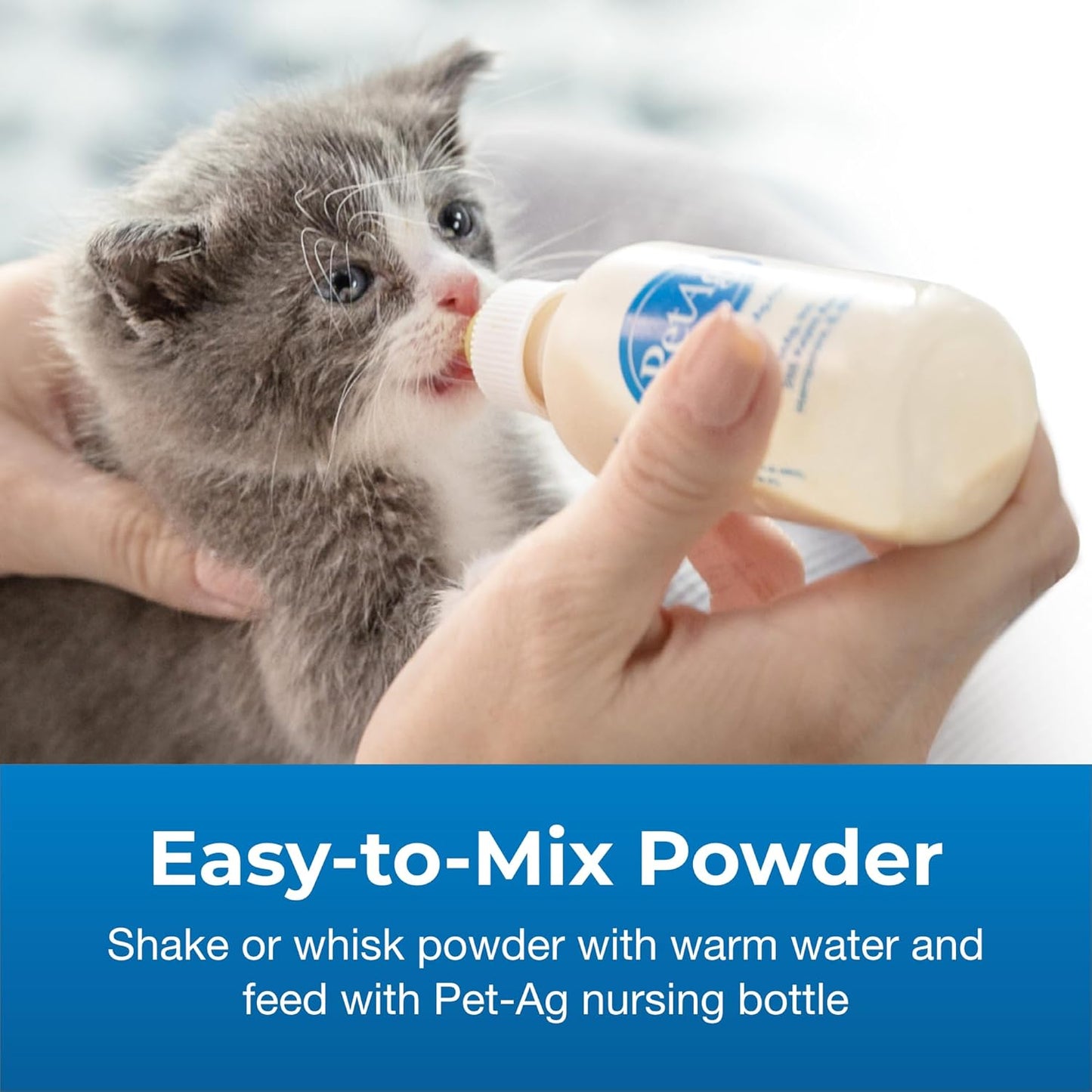 PetAg Goat’s Milk KMR Kitten Milk Replacer Powder - 12 oz - Powdered Kitten Formula with Prebiotics, Probiotics & Vitamins for Kittens Newborn to Six Weeks Old - Easy to Digest