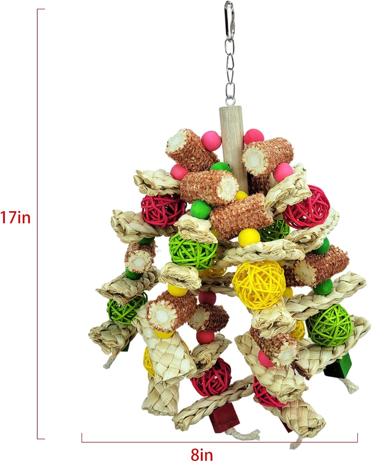 Parrot Toys, Natural Corncob Bird Chew Toys for Small and Medium Macaws, African Grey Parrots, Amazon Parrots Bird Cage