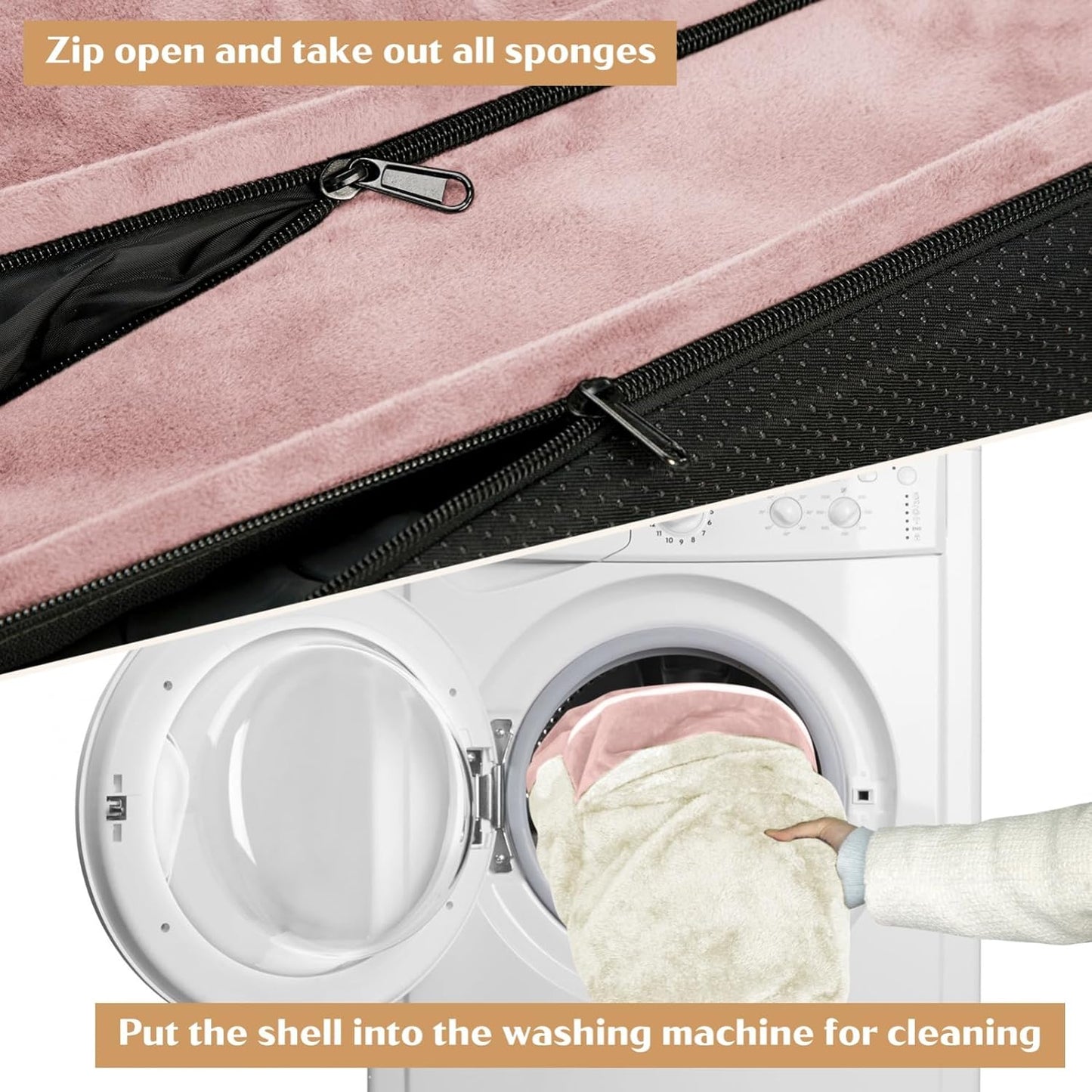 Comfort Expression Medium Dog Beds Waterproof Orthopedic Foam Dog Sofa Beds for Medium Large Dogs Comfy Pet Bed with Washable Removable Cover & Non-Slip Bottom(Medium,Pink)