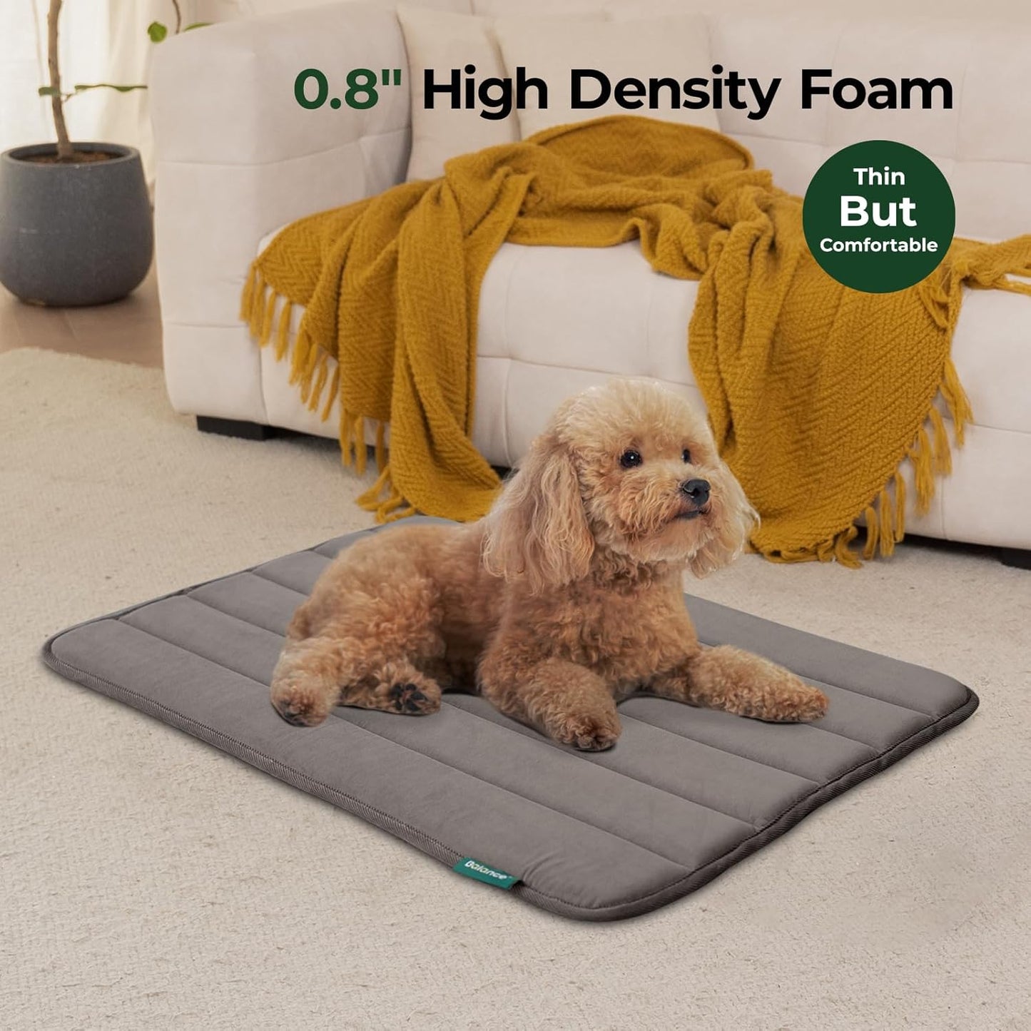 BALANCE Dog Crate Pad, Dog Foam Crate Mat Kennel Pad, Washable Water-Resistant Pet Bed Flat Dogs Cage Mat for Medium Dogs