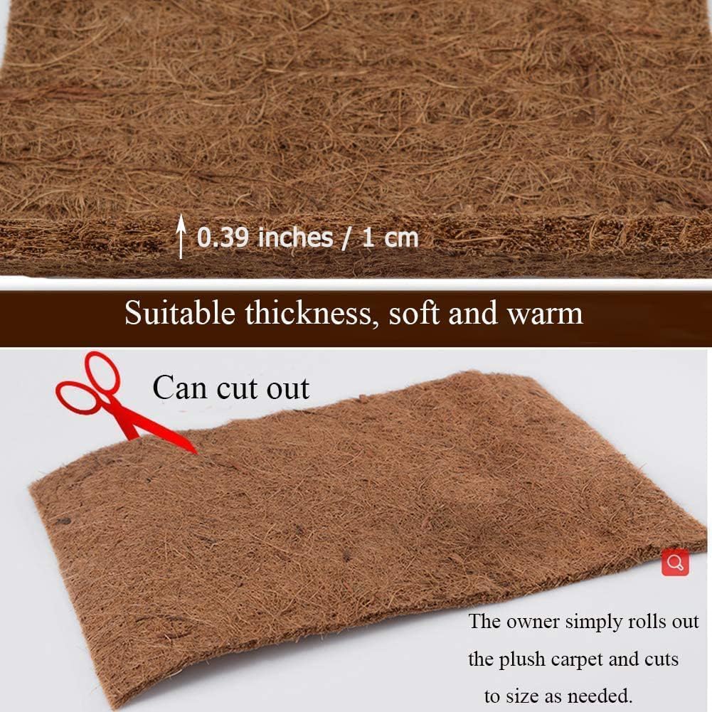 Hamiledyi Reptile Carpet Natural Coconut Fiber Tortoise Carpet Mats for Pet Terrarium Liner Reptile Supplies for Lizard Snake Chameleon Turtle Bedding Bunny Rabbit Mat (15 x Sheets)