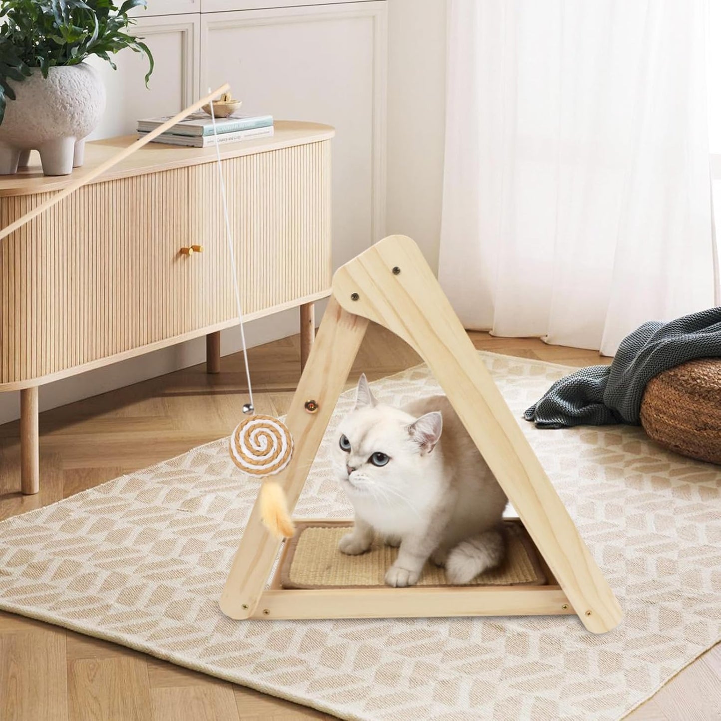 Cat Sisal Scratching Ramp Cats Scratching Post Kitten Scratcher Ramp Sisal Scratcher Posts for Indoor with Cat Teaser