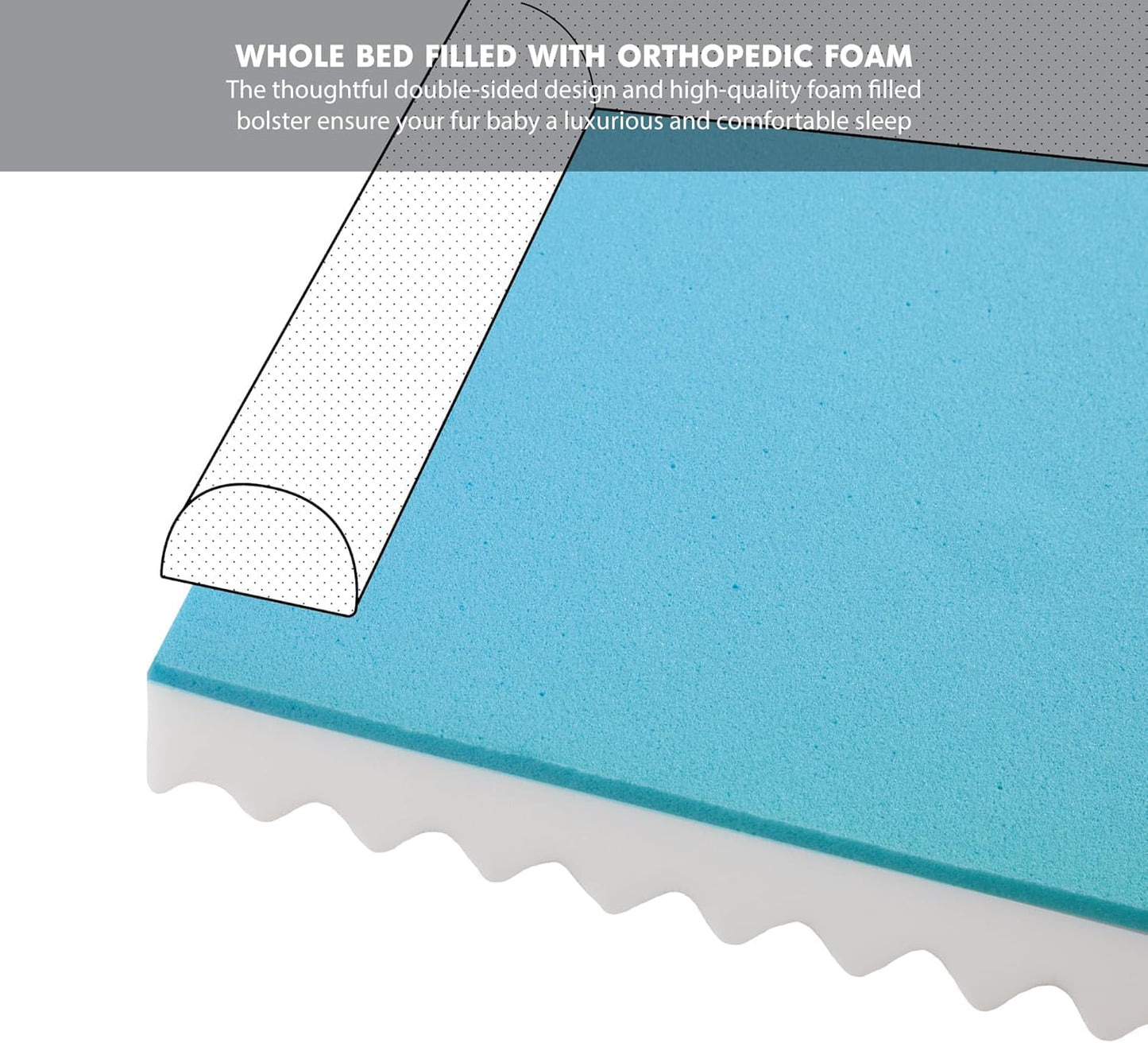 Friends Forever Orthopedic Dog Bed for Medium Dogs, Waterproof Memory Foam Dog Sofa Bed M with Removable Washable Cover, Ally Khaki, 28x23x6.5