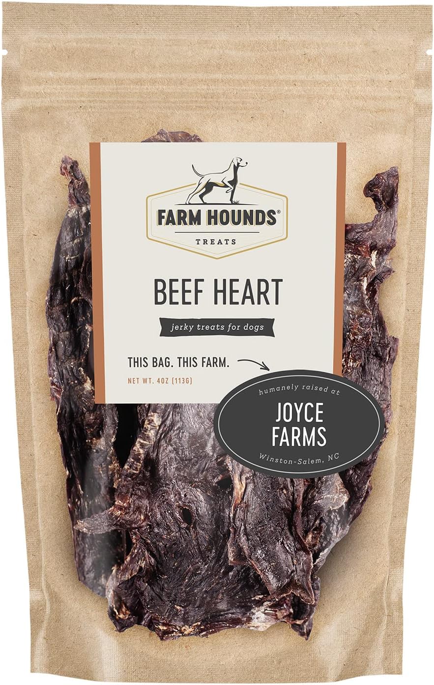 Farm Hounds - Beef Heart - Premium Natural Beef Heart Jerky For Dogs - Made From 100% Humanely Raised Cattle - Organ Treats - Great For Training & Treats - No Added Fillers - Made in USA - 4oz -1 Pack