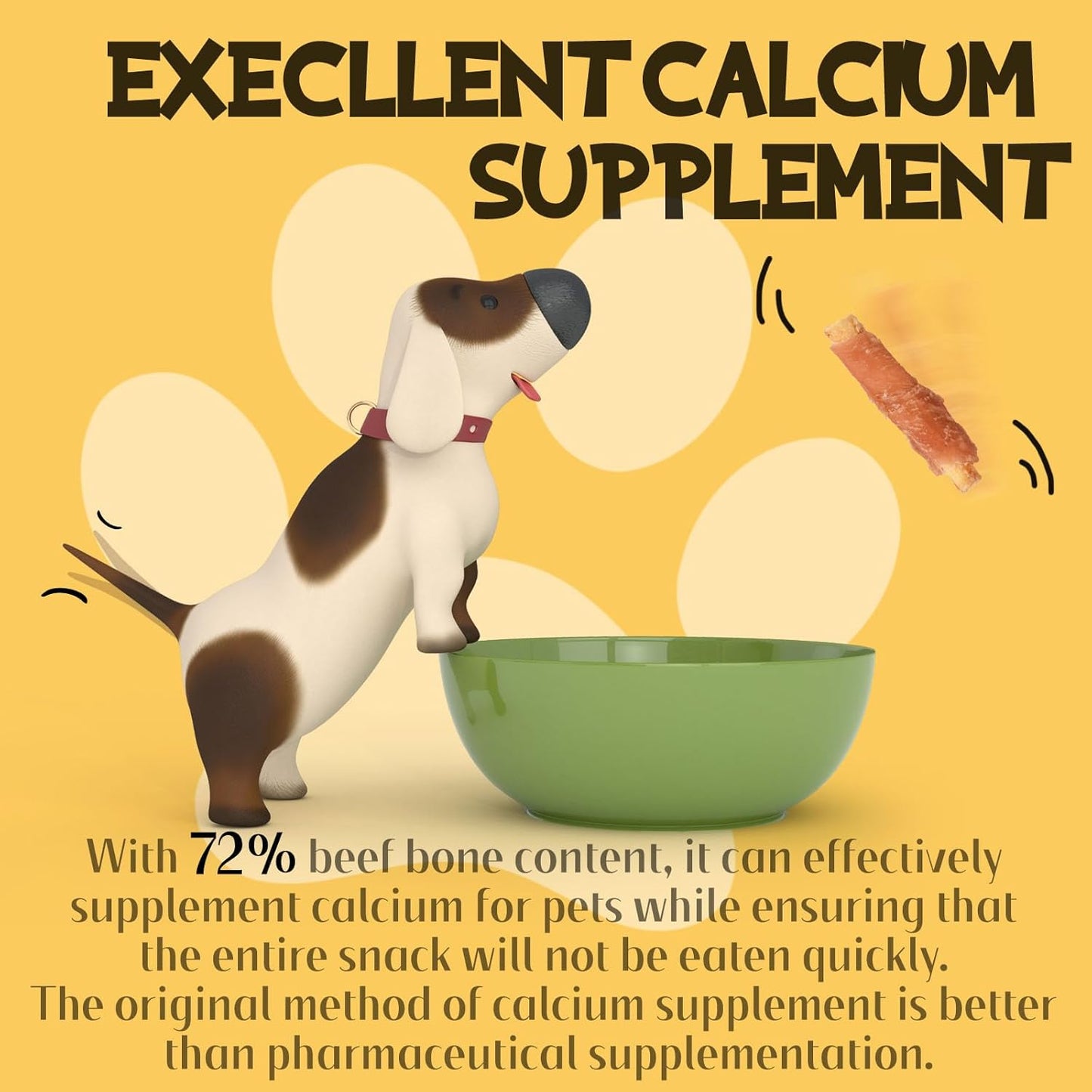 ASMPET Dog Treats Chews, Chicken Wrapped Beef Cartilage, Rawhide Free & Grain Free Dog Snacks 10.6 oz