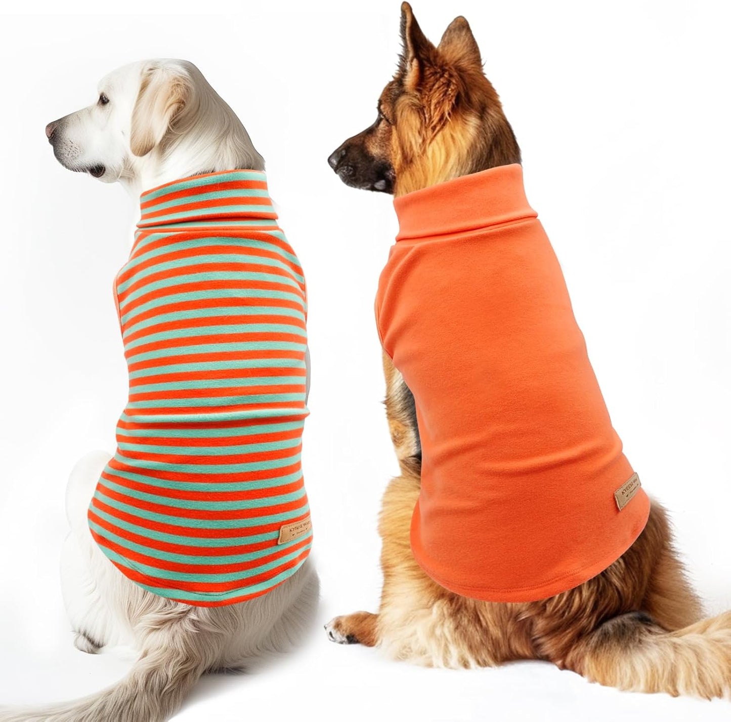 KYEESE 2Pack Dog Sweater Pullover Dog Sweaters for Large Dogs Stretchy Pet Sweater Large Size Pets Turtleneck Pets Coats Warm Dogs Clothes Soft Pet Sweatshirt
