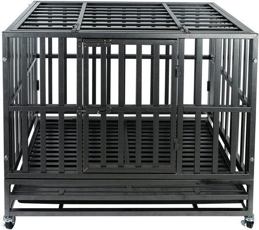 37Inch Heavy Duty Dog Cage Kennel Strong Metal Dog Cage