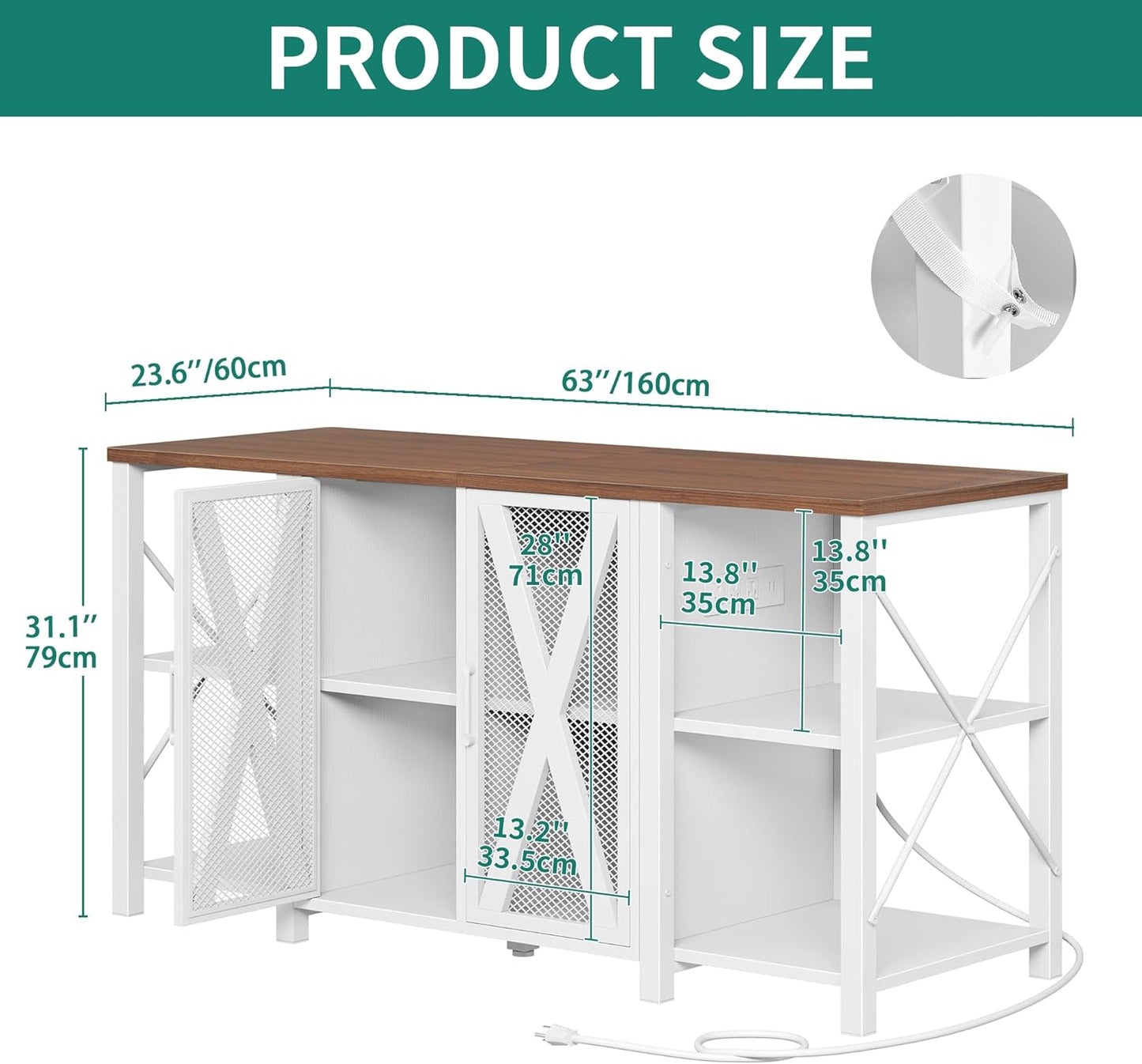 YITAHOME 90-120 Gallon Reptile Tank Stand with Power Outlet & LED Light, Heavy Duty Aquarium Stand with Accessories Storage Cabinet - Metal Fish Tank Stand for Turtle, Reptile, 2000LBS Capacity, White