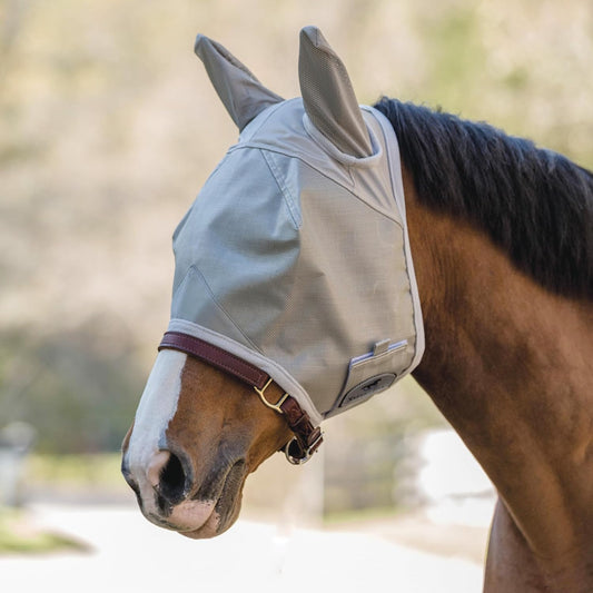 SmartEquine Fly Mask with UV Protection, Ears, and Mesh | Wide Secure Closure | UV Fly Mask for Horses (Horse)