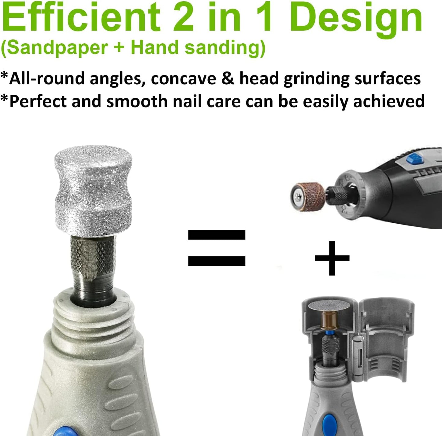 Jumbo Diamond Dremel Dog Nail Grinder Attachment, Diamond Dremel Bits Sanding Drums, Faster Dremel Diamond Bit for Dog Nails, 1/8'' Diamond Dremel for Dogs&Pets Nail Care, Home Dog Nail Grinder Tools
