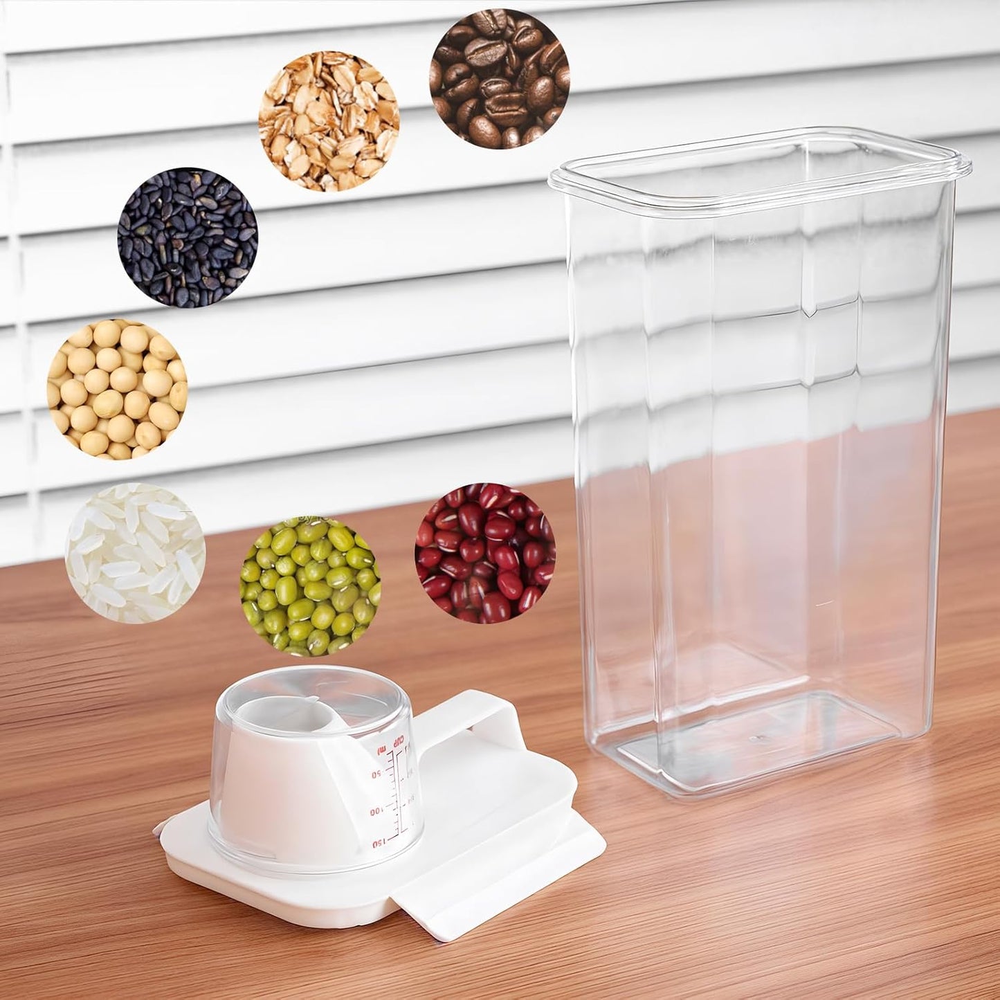 Rice Container, Rice Storage Container, 3-5 Lbs Tcereal Storage Container, Dog Food Storage Container, Suitable for Home Kitchen Rice, Soybean Food Storage