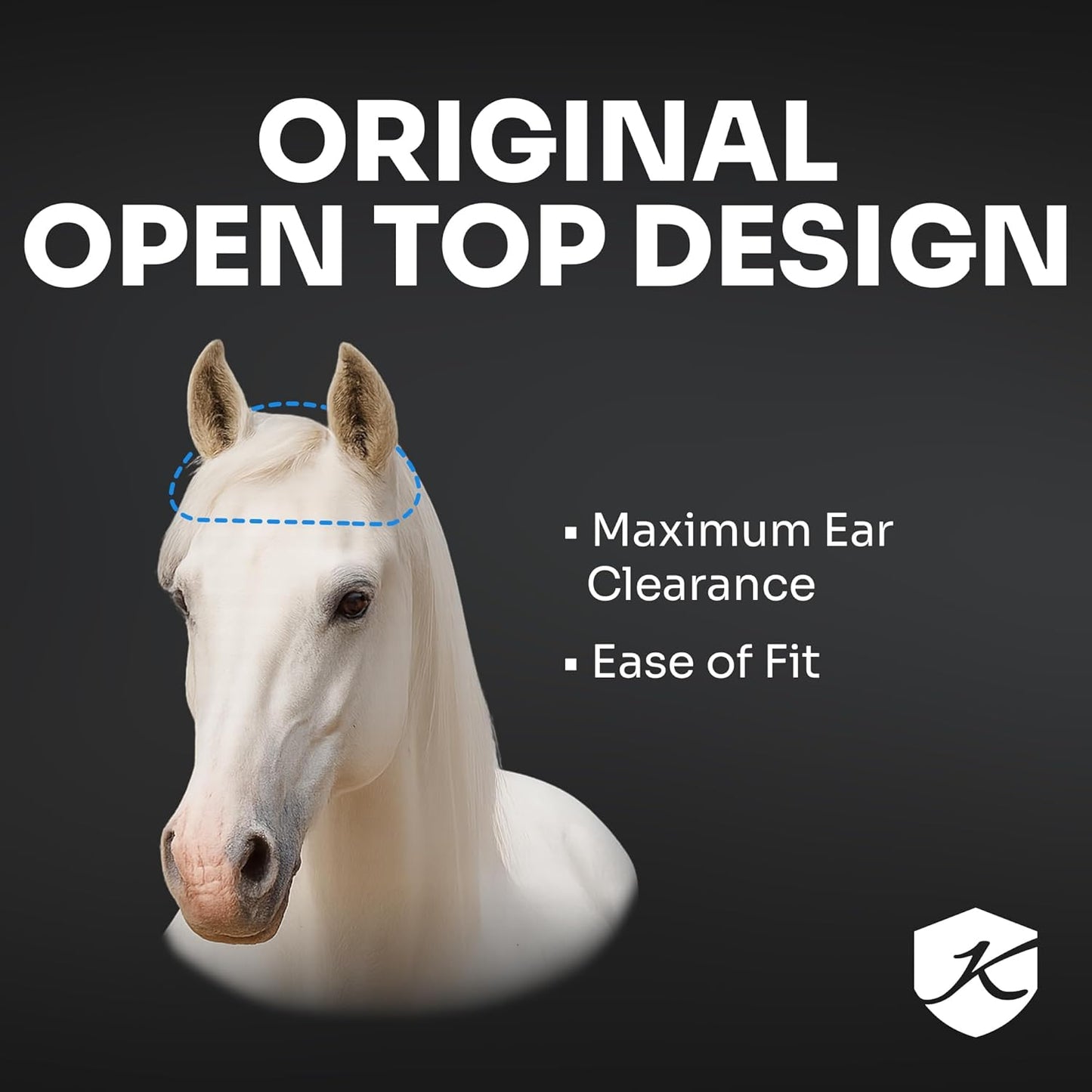 Kensington Fly Mask Web Trim Protects Horses Face and Eyes from Bites and Sun Rays While Allowing Full Visibility Ears and Forelock Able to Come Through The Mask, Medium, Atlantis