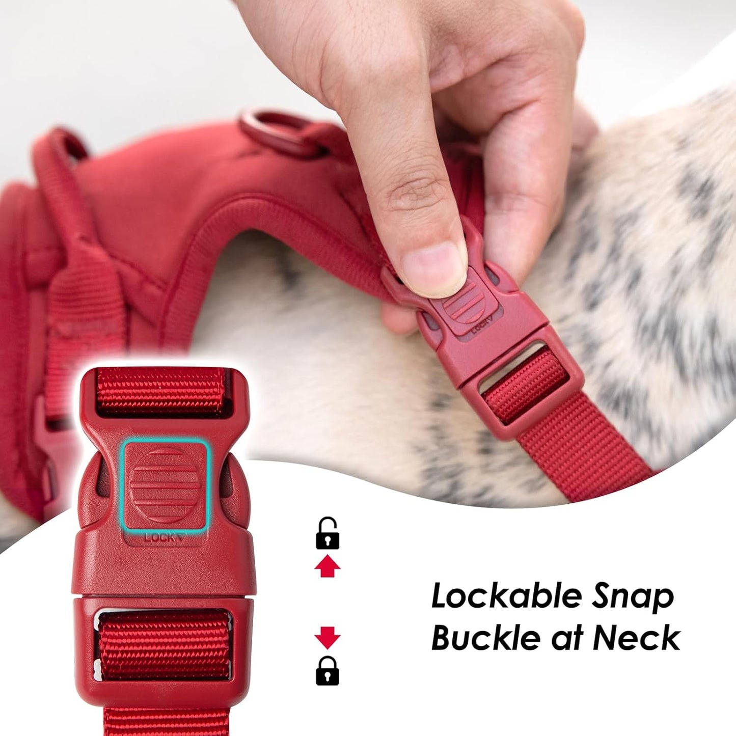 No Pull Dog Harness, Puppy Vest with Front Clip for Small Medium Large Sized Dog(Burgundy Red,XS)