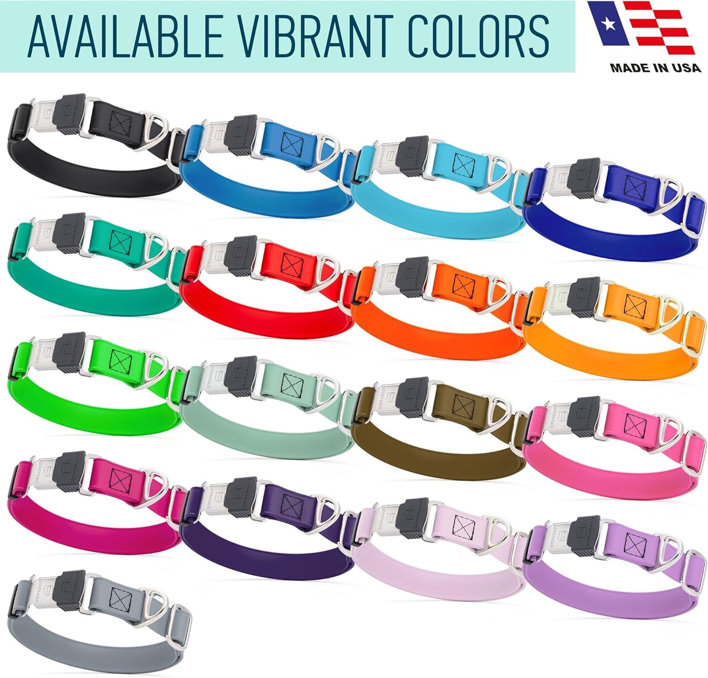 Dogline Biothane Waterproof Dog Collar with Herm Sprenger Stainless Steel Quick Release Buckle – Heavy Duty Tactical Durable Collar for Dogs – Comfortable and Safe Pet Collar, W 3/4" L 12-19", Orange