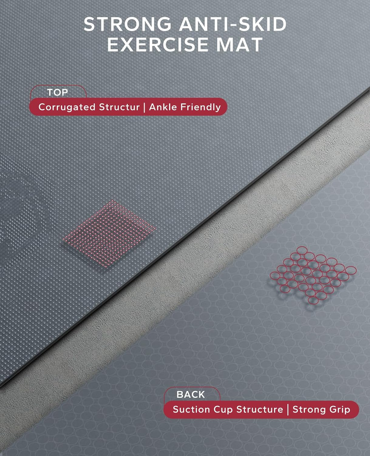 HAPBEAR Extra Large Exercise Mat-7'x5'/6'x8'/6'x9'/6'x10'/6'x12'x8mm(1/3 inch),Non-Slip, Ultra Durable, Thick Workout Mats for Home Gym Flooring Cardio, Yoga Mats for Fitness, High-Density Exercise Mat, Shoes-Friendly