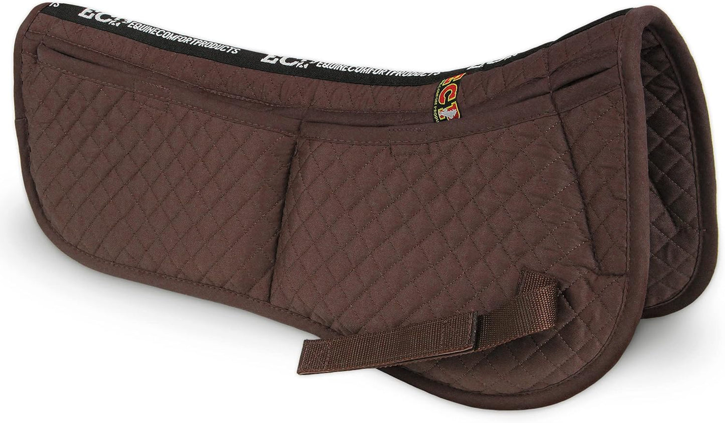 ECP Equine Comfort Products Adjustable Shock Absorbing Memory Foam Half Saddle Pad, Injury Prevention & Pressure Relief, Customizable Fit, Breathable for All Riding Styles