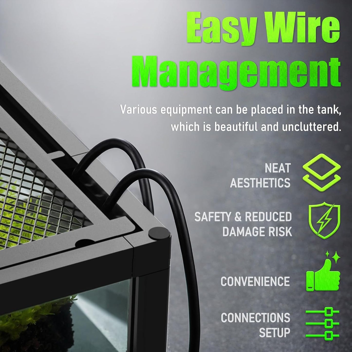 36’’18’’18’’ Reptile Terrarium with Full View Tempered Glass, 48 Gallon Reptiles Habitat Comes with Feeding Port and Mesh Top Vent, Suitable for Reptile Such as Bearded Dragon, Lizard and Snake