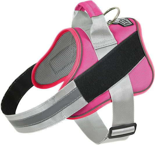 Bolux Dog Harness, No-Pull Reflective Dog Vest, Breathable Adjustable Pet Harness with Handle for Outdoor Walking - No More Pulling, Tugging or Choking (Fuchsia, Small (Pack of 1))