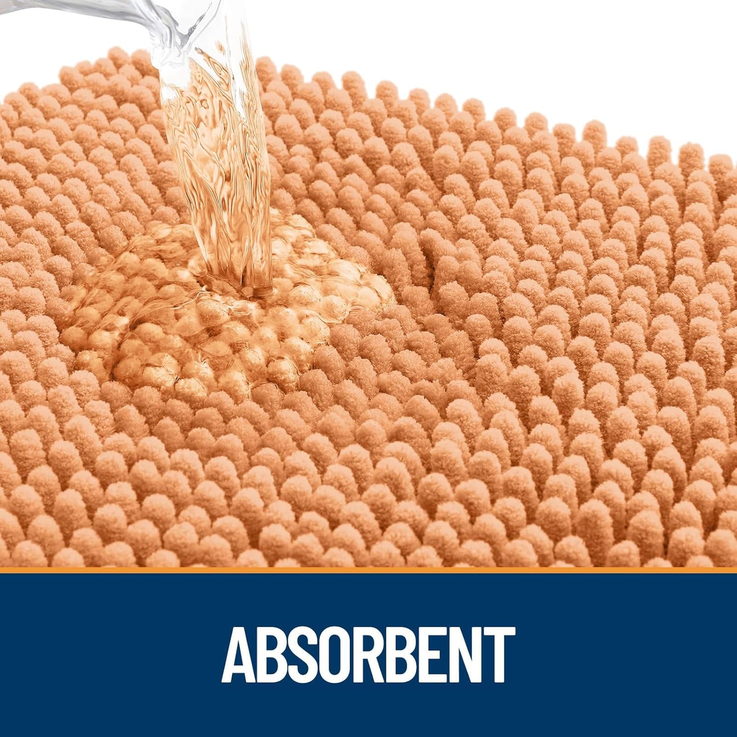 OLANLY Dog Door Mat for Muddy Paws 70x24, Absorbs Moisture and Dirt, Absorbent Non-Slip Washable Doormat, Quick Dry Chenille Mud Mat for Dogs, Entry Indoor Entryway Carpet for Inside Floor, Orange