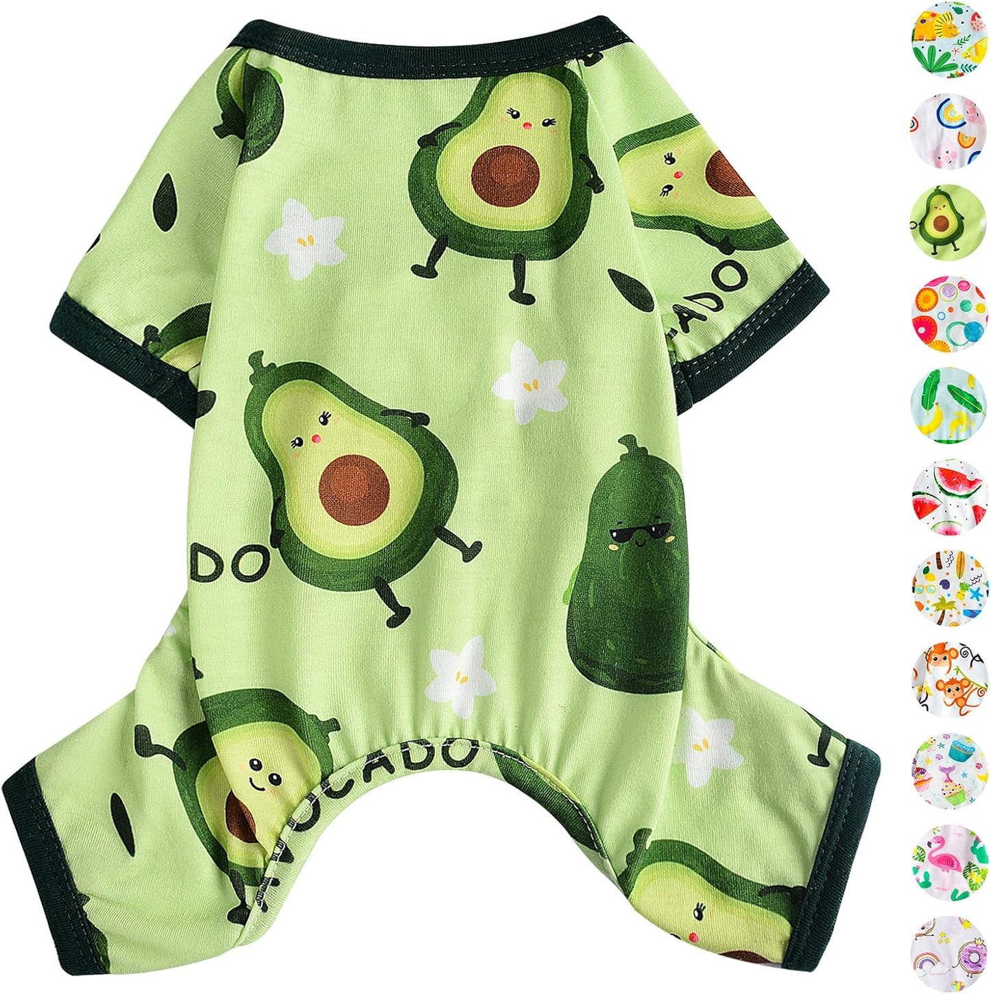 Dog Pajamas Pjs Summer Dog Clothes for Small Dogs Girl - Boy - Medium Size Dogs, Soft Stretchy Puppy Clothes Doggie Onesies Fall Cat Pet Jumpsuit Jammies Outfit, Avocado Green