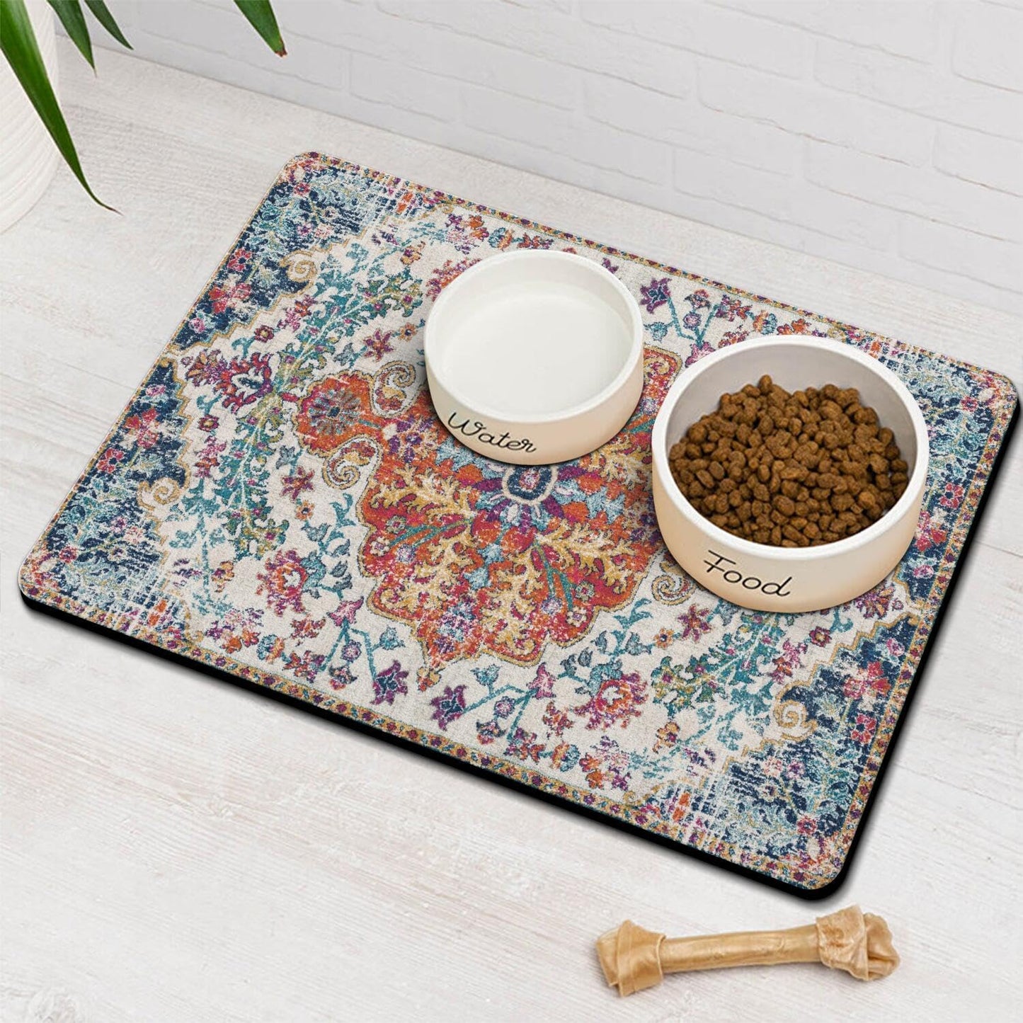 Pet Feeding Mat for Floors Waterproof Dog Mat for Food and Water Absorbent Quick Dry Non Slip mat for Cat Bowls