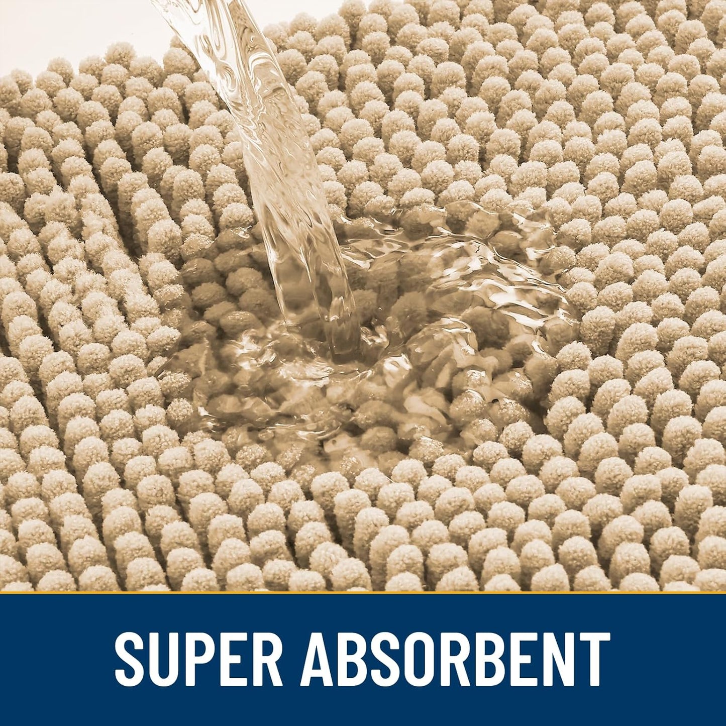 Smiry Dog Door Mat for Muddy Paws 54x32, Absorbs Moisture and Dirt Doormat, Non-Slip Washable Quick Dry Chenille Front Door Mat Indoor Entrance, Entryway Carpet for Inside Floor, Beige