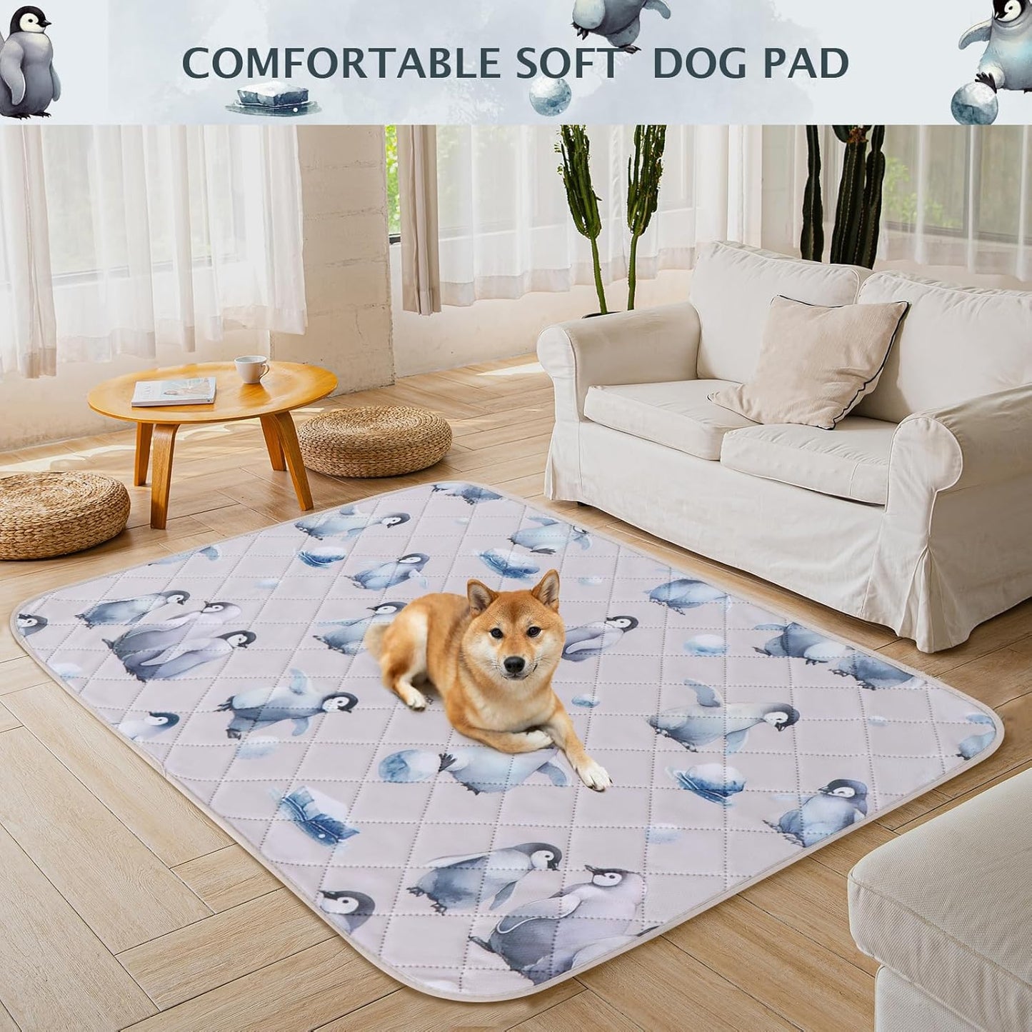 IEUUMLER Washable Pee Pads for Dogs, 1 Pack Reusable Waterproof Puppy Pads, Non-Slip Super Absorbent Dog Training Pad for Playpen Crate Bed EU012