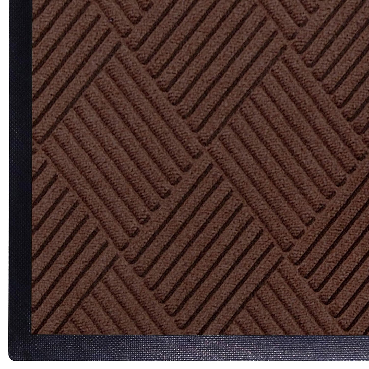 M+A Matting WaterHog Diamond | Commercial-Grade Entrance Mat with Rubber Border – Indoor/Outdoor, Quick Drying, Stain Resistant Door Mat (Dark Brown, 6' x 6')