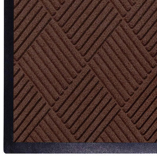 M+A Matting WaterHog Diamond | Commercial-Grade Entrance Mat with Rubber Border – Indoor/Outdoor, Quick Drying, Stain Resistant Door Mat (Dark Brown, 3' x 10')