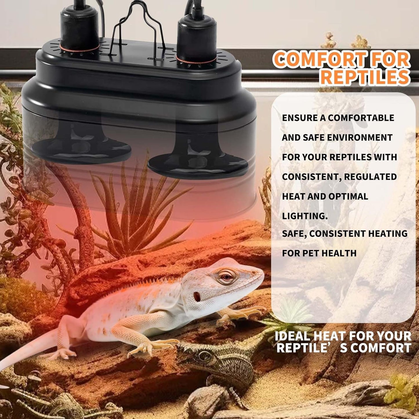 150W Reptile Heat Lamp(2 Packs)-Ceramic Heat Emitter for Reptiles Amphibian Pet Brooders Chicken Incubation, and Terrariums Turtle Lizard Bearded Dragon Snake 75 Size E26