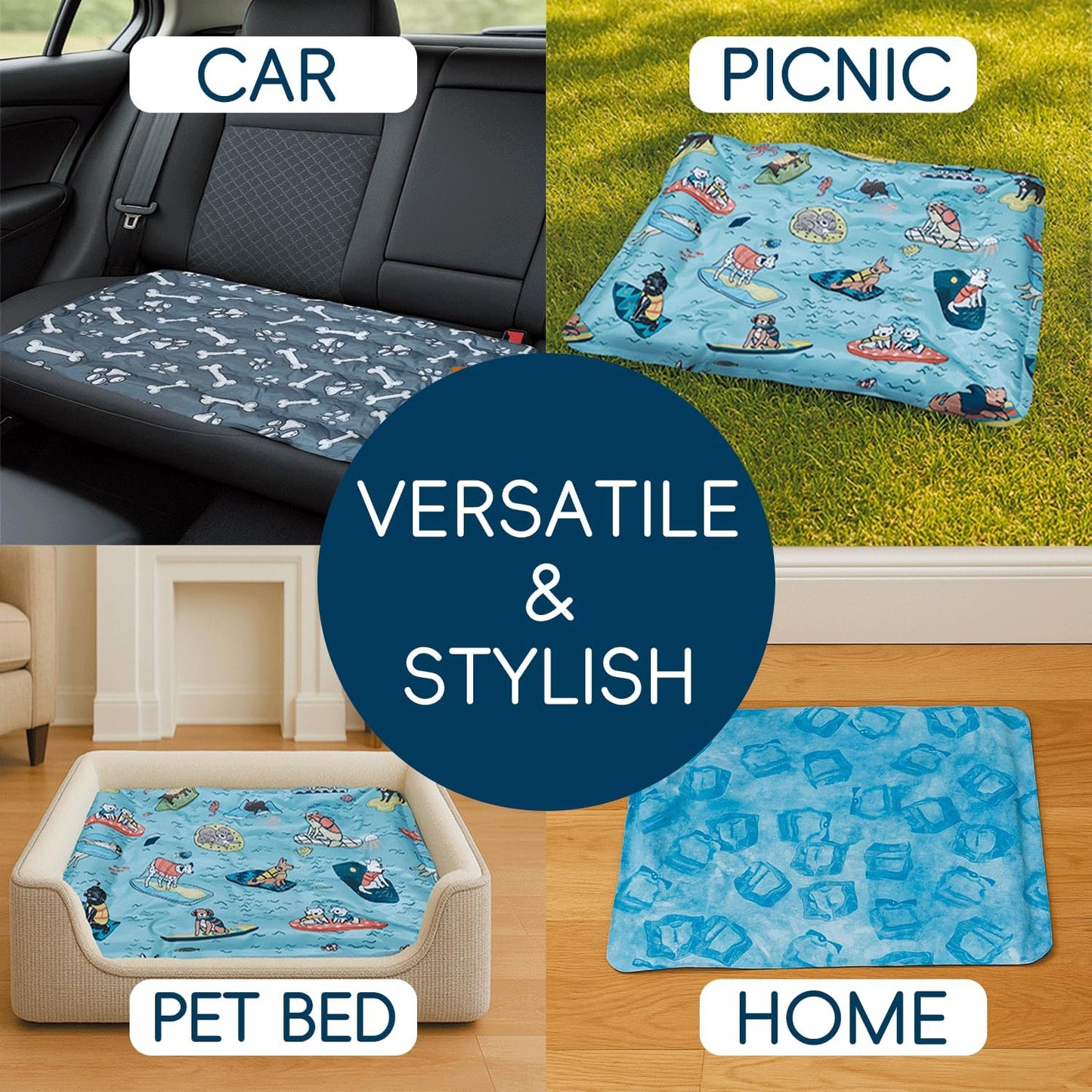 Cooling Pad for Large Dog,Instant Pet Cool Mat,Comfortable Cool Pet Mat for Cat.Portable Dog Bed for Summer. Suitable for Outdoor Summer Crate Pad.Long Time Cooling.Animal(Size-XL 23.6 * 35.4in)