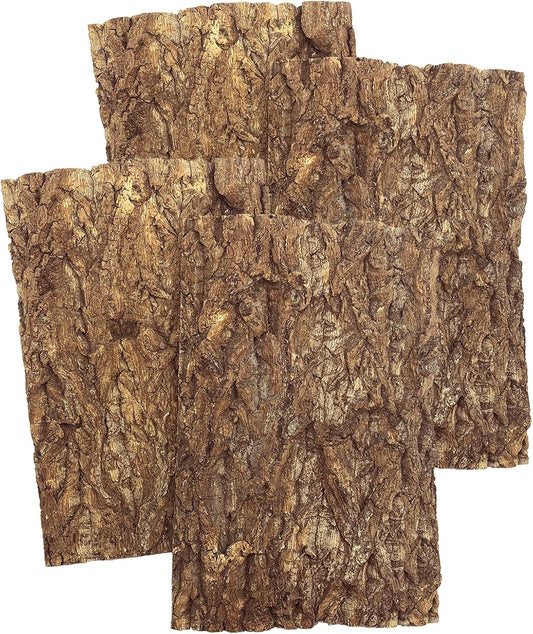 Tfwadmx 4Pcs Cork Tile Terrarium Background 15.7"x11.8" Reptile Bark Backdrop Wall Decor 3D Bearded Dragon Tank Climbing Mat Decoration for Gecko Lizard Tortoise Chameleon