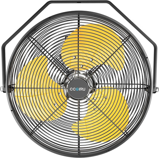 2800 CFM 12" Industrial Wall Mount Fan, High Velocity 3-Speed Professional Metal Wall Mounted Fan with Sealed Motor, Heavy Duty Fan Indoor for Covered Patio, Greenhouse, Gazebo, and Garage, UL Listed