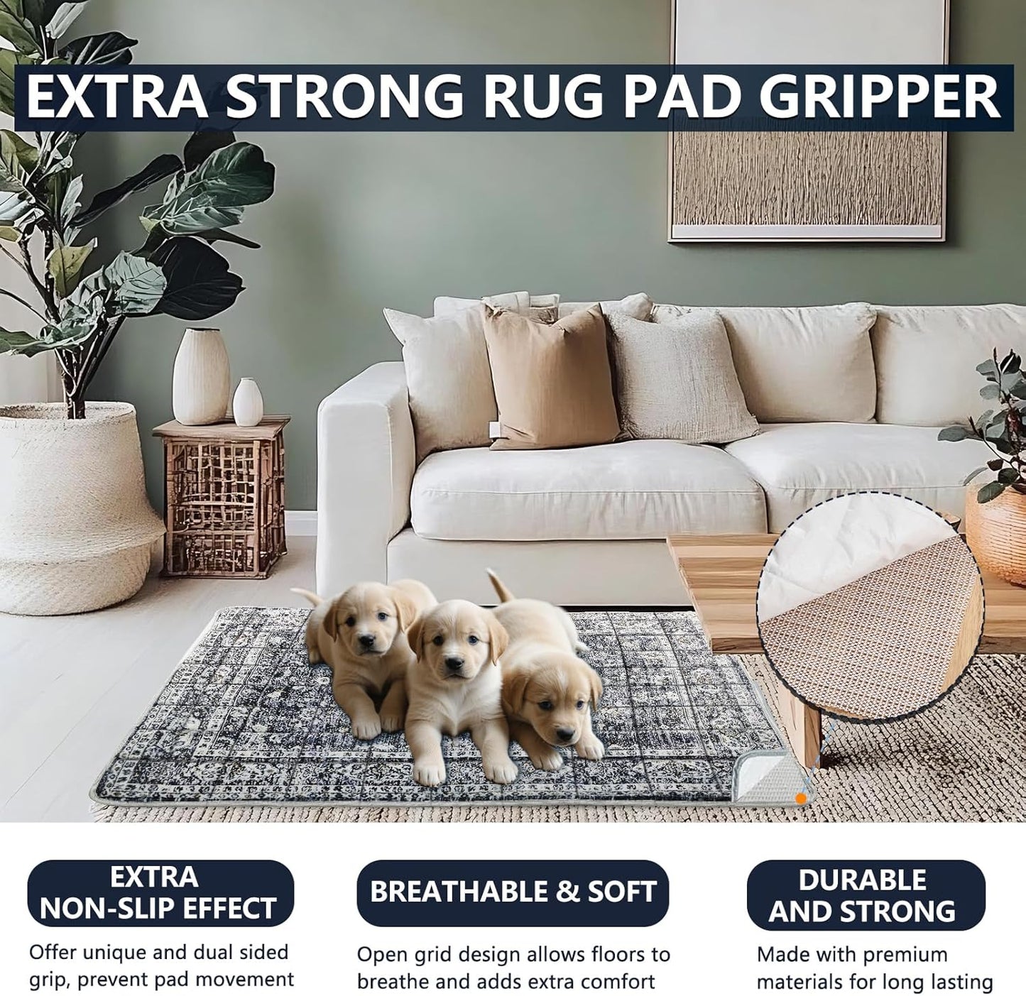 Washable Thickened Pee Pads for Dogs, 2 Pack (36"x42") Upgrade Reusable Puppy Pads with Non-Slip Rug, Super Absorbent Leakproof Puppy Training & Whelping Pads for Dogs, Doggie