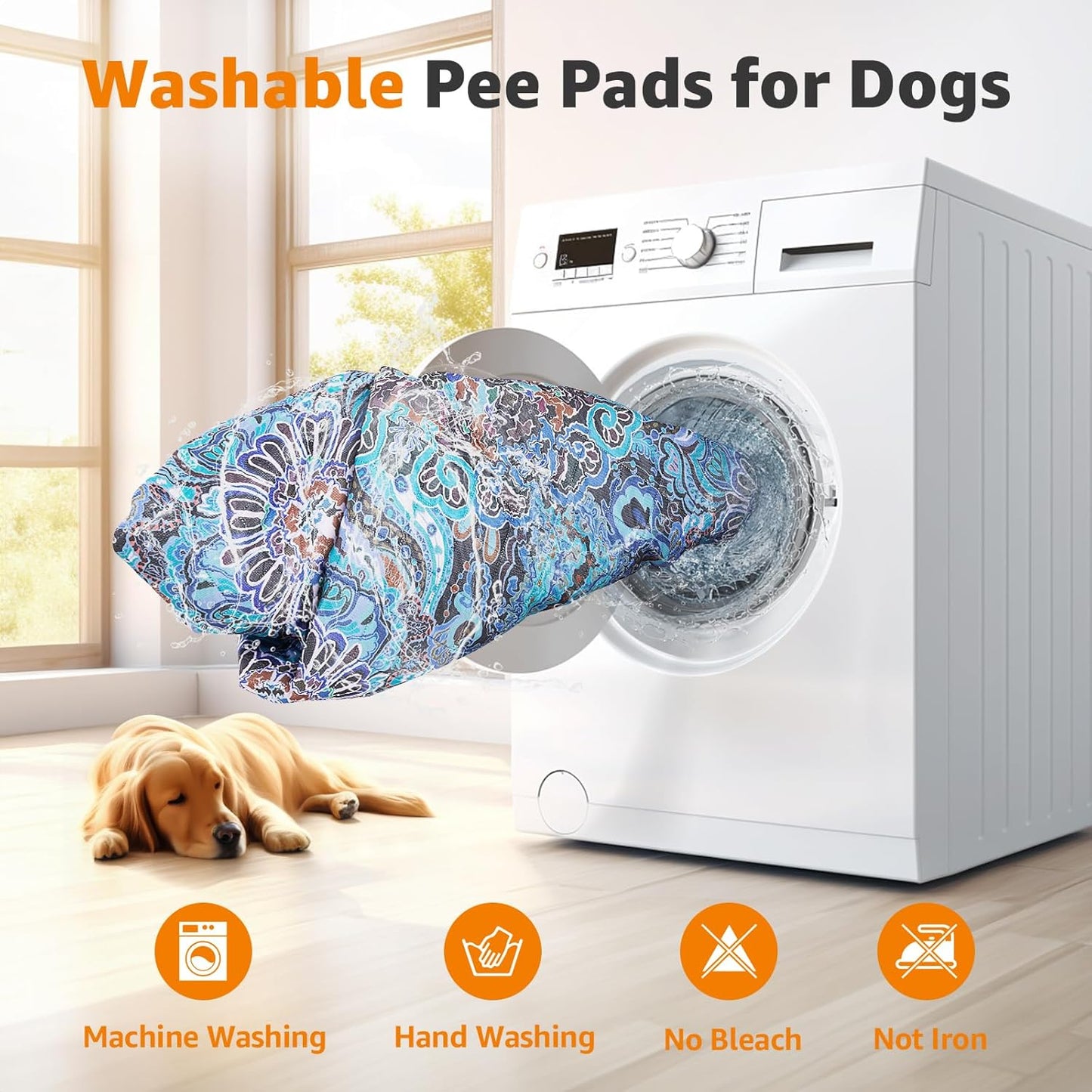 LOOBANI Washable Pee Pads for Dogs, 2 Pack Super Absorbent Reusable Puppy Pads Leakproof Dog Traning Pads, Waterproof Non-Slip Whelping Pad for Floor, Playpen, Crate, Couch-48 x48 (Green)