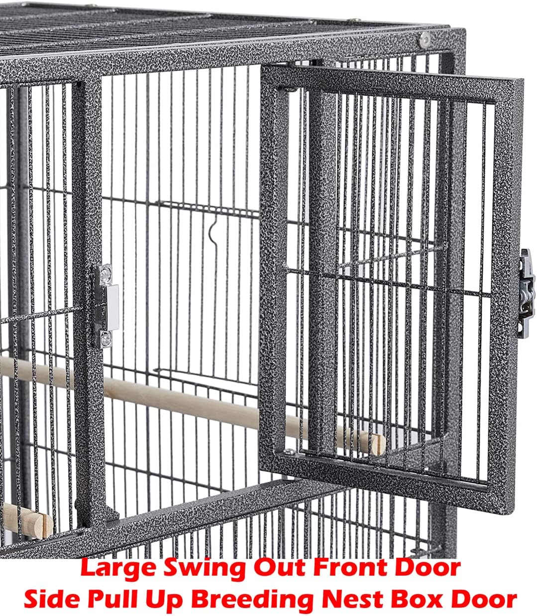 Double Stackable Center Divided Side Nesting Box Doors Breeder Breeding Bird Flight Double Rolling Cage for Aviaries Canaries Cockatiels Lovebirds Finches Budgies Small Parrots