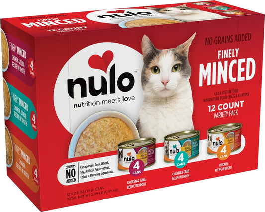 Nulo Finely Minced Variety Flavor Wet Canned Cat Food, 2.8 Ounce (Pack of 12)