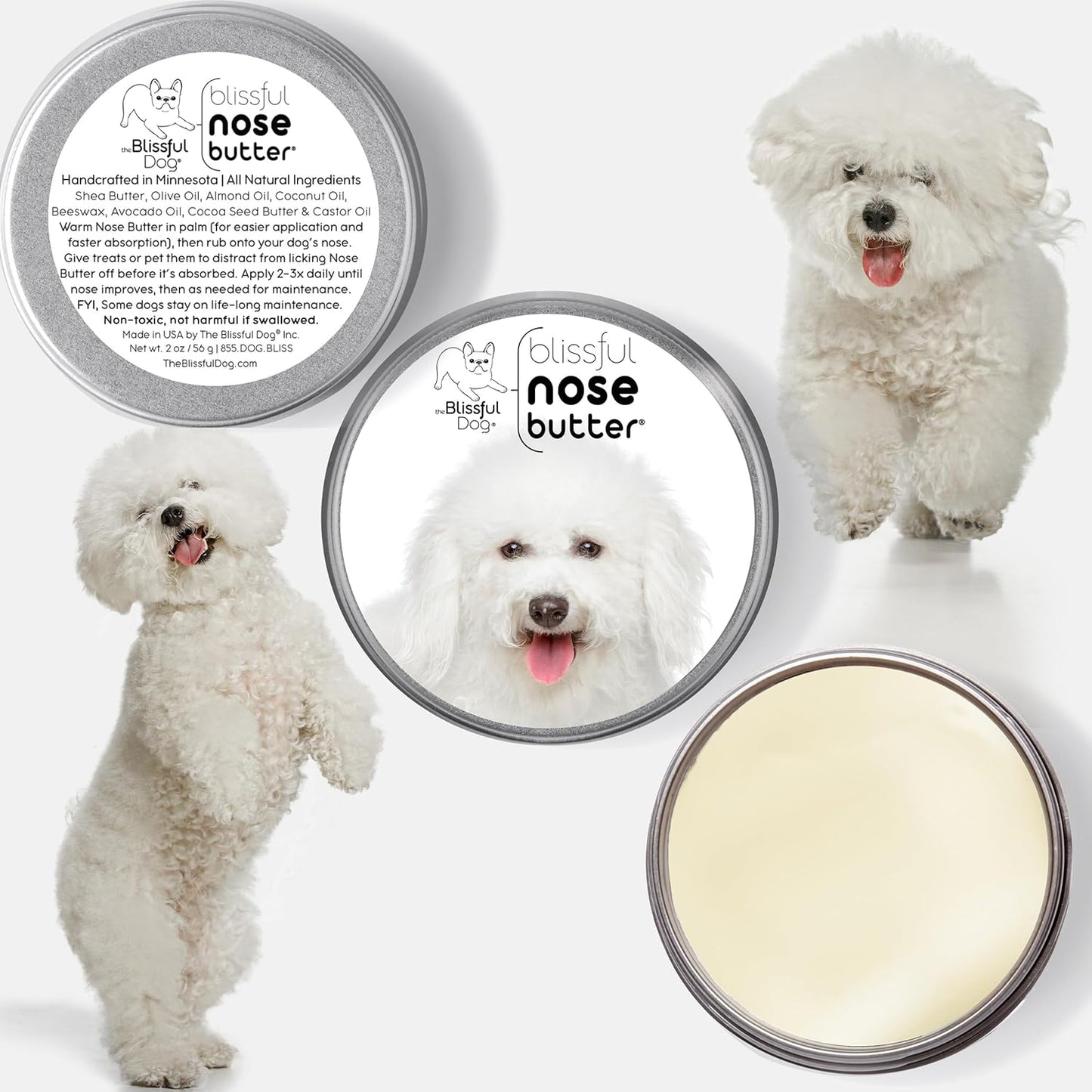 The Blissful Dog Bichon Frise Unscented Nose Butter, 4-Ounce