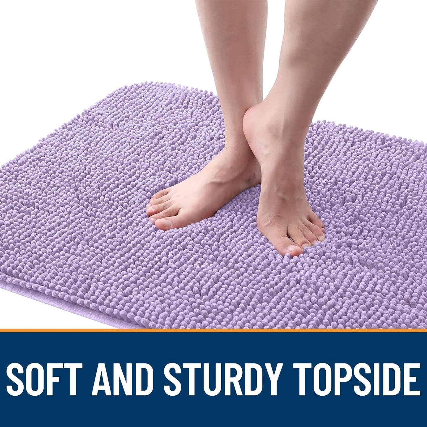 OLANLY Dog Door Mat for Muddy Paws 30x20, Absorbs Moisture and Dirt, Absorbent Non-Slip Washable Doormat, Quick Dry Chenille Mud Mat for Dogs, Entry Indoor Entryway Carpet for Inside Floor, Lavender