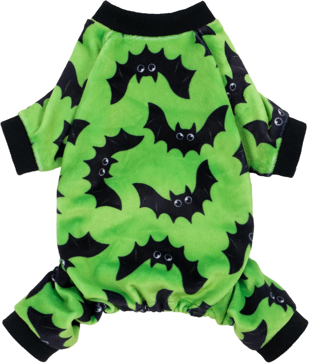 Fitwarm Halloween Bat Dog Pajamas, Funny Costumes for Small Dogs Boy Girl, Pet Outfit, Lime Green, Black, Small