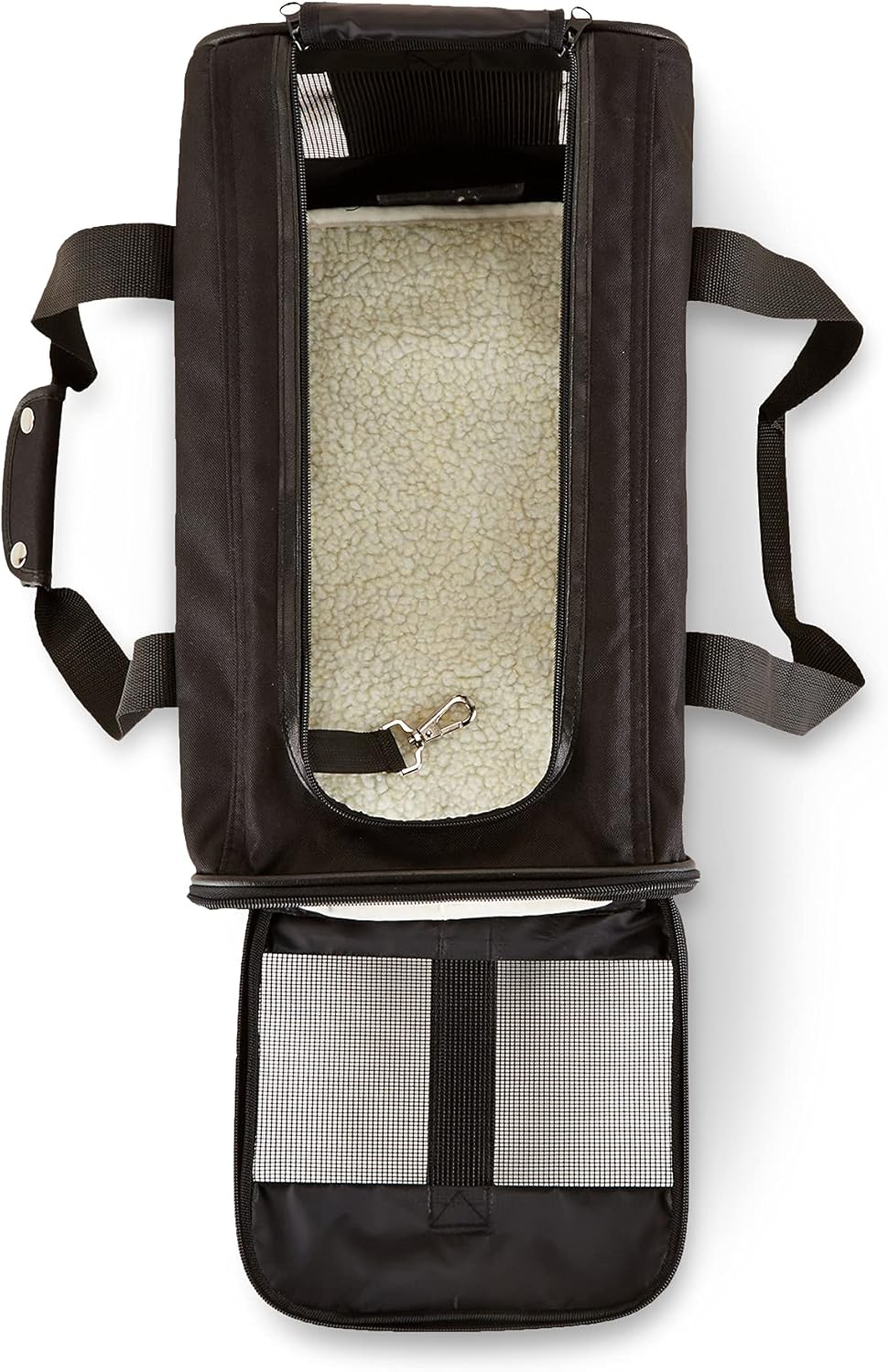 Amazon Basics Soft-Sided Mesh Pet Travel Carrier for Dog, Cat, up to 16 pounds, 16.5" L x 10.6" W x 11" H, Black