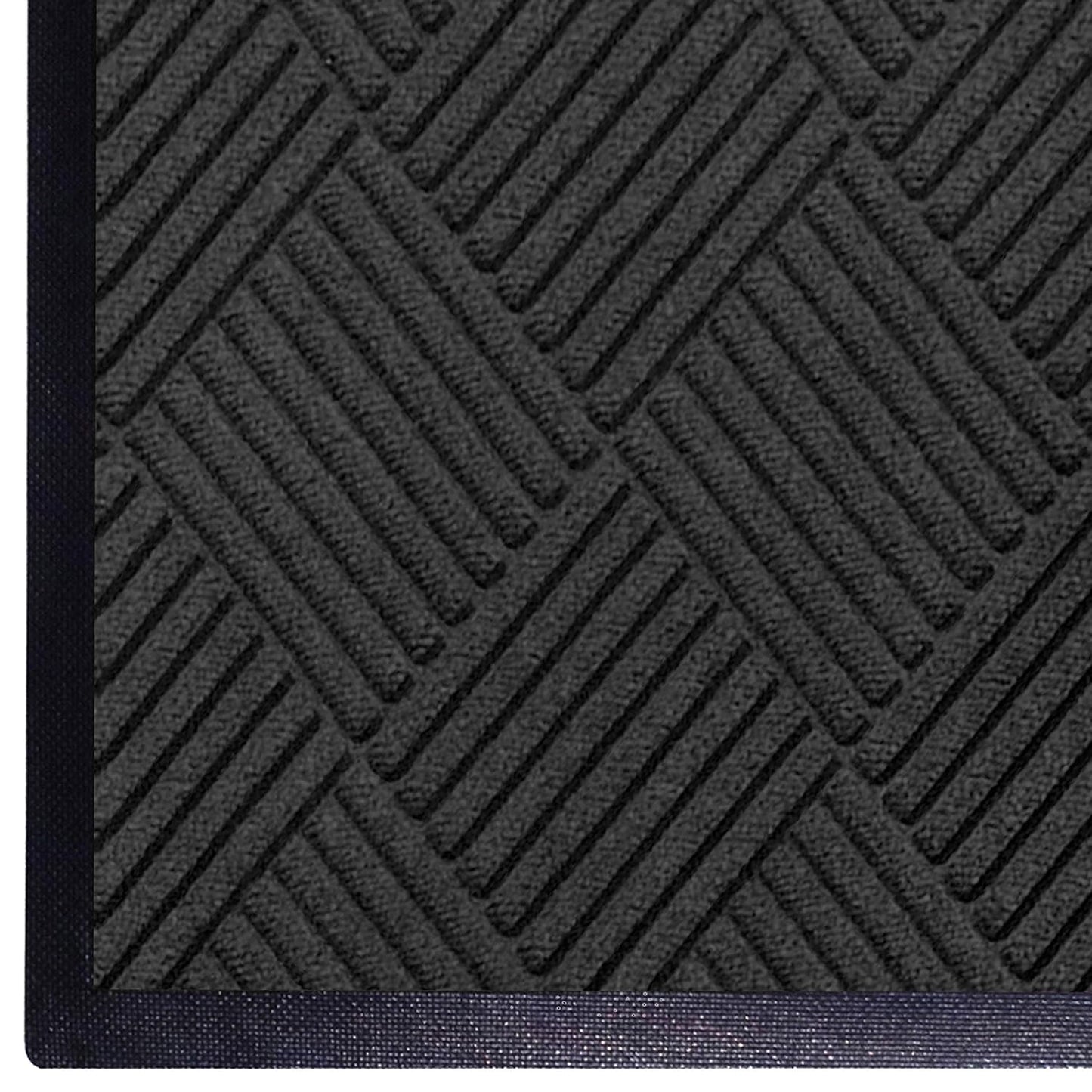 M+A Matting WaterHog Diamond | Commercial-Grade Entrance Mat with Rubber Border – Indoor/Outdoor, Quick Drying, Stain Resistant Door Mat (Charcoal, 6' x 8')