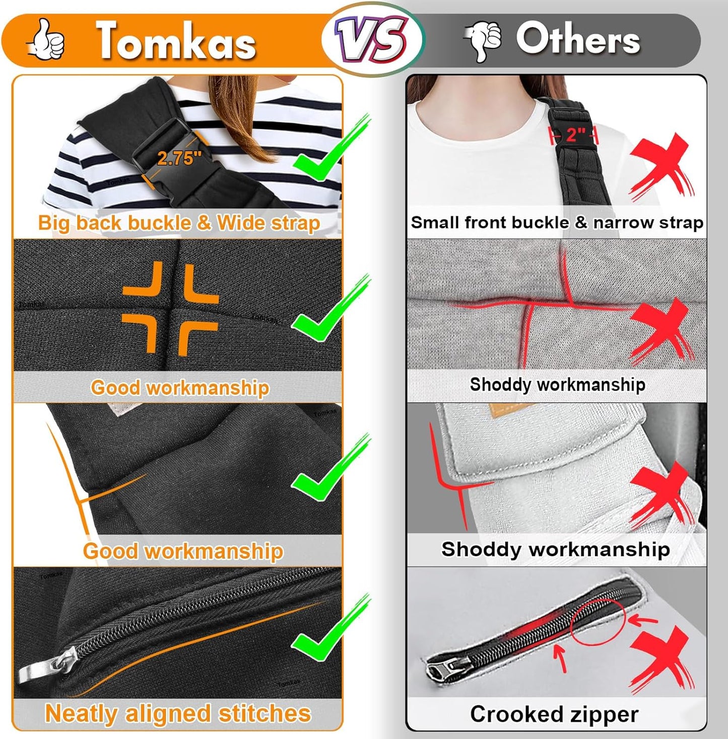 Tomkas Dog Sling Carrier for Small Dogs Puppy Carrier for Small Dogs (Black, for Pets Weight 2-7 lbs)