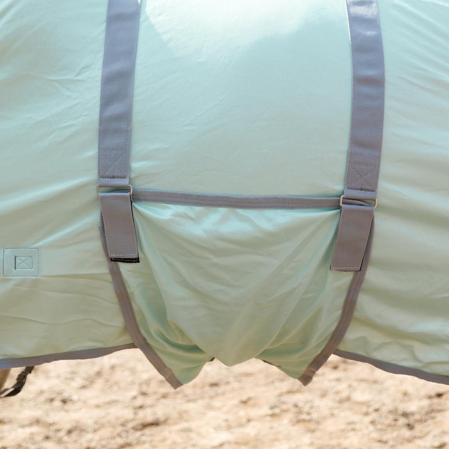 Horse Fly Sheet with Detachable Neck Cover & Belly Wrap, Adjustable Fly Sheet for Horses, Ventilated Airflow Mesh Equine Cooling Summer Flysheet Green 78