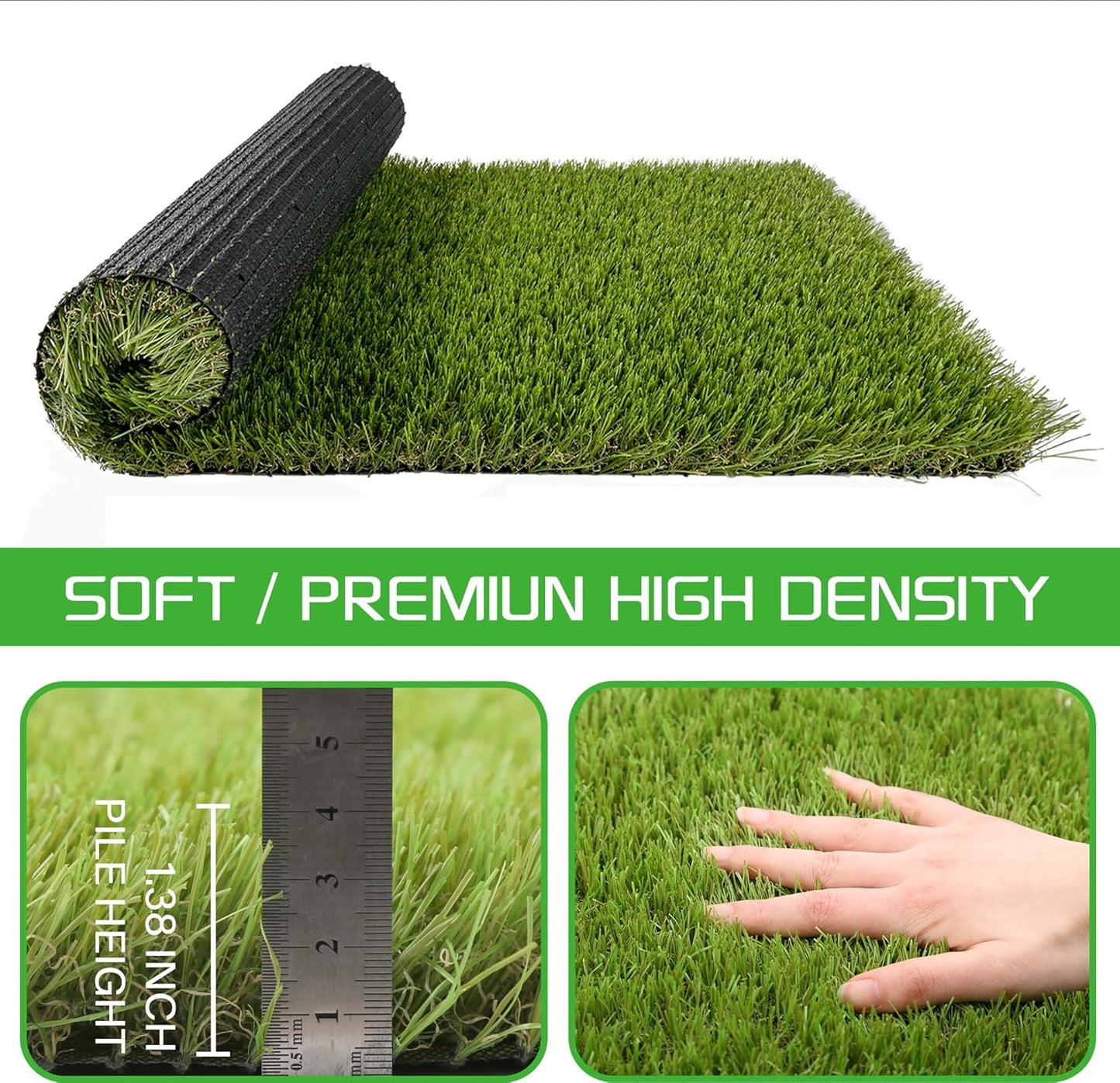 Artificial Grass Turf for Dogs 3 ft x 5 ft,1.38 inch Fake Grass Pee Pad for Puppy Potty Training，Faux pet Grass Rug for Indoor/Outdoor Patio,Dogs Wee Wee Pad,Turf Grass Mat for Dogs Potty