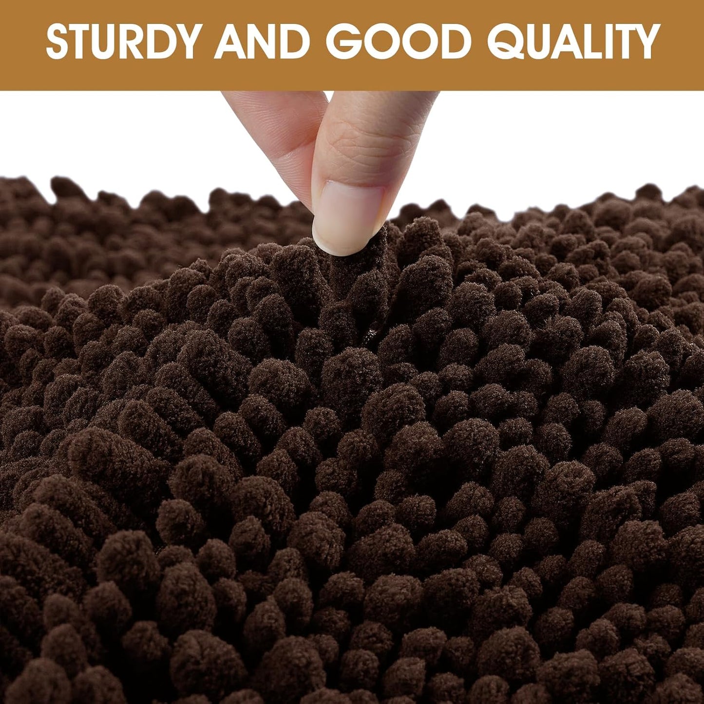 IM HOME Dog Door Mats for Muddy Paws, Chenille Absorbent Door Mats, Non Slip Heavy Mud Mat for Dogs, Soft Indoor Door Mat for Entryway, Mud Paws, Inside Floor,30" X 20", Brown