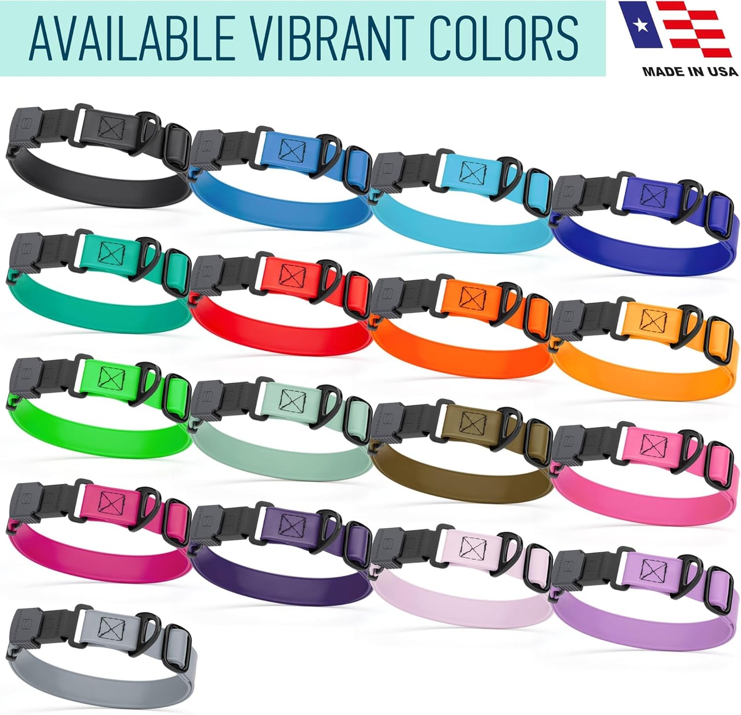 Dogline Biothane Waterproof Dog Collar with Herm Sprenger Stainless Steel Quick Release Buckle – Heavy Duty Tactical Durable Collar for Dogs – Comfortable and Safe Pet Collar, W 3/4" L 12-19", Pastel